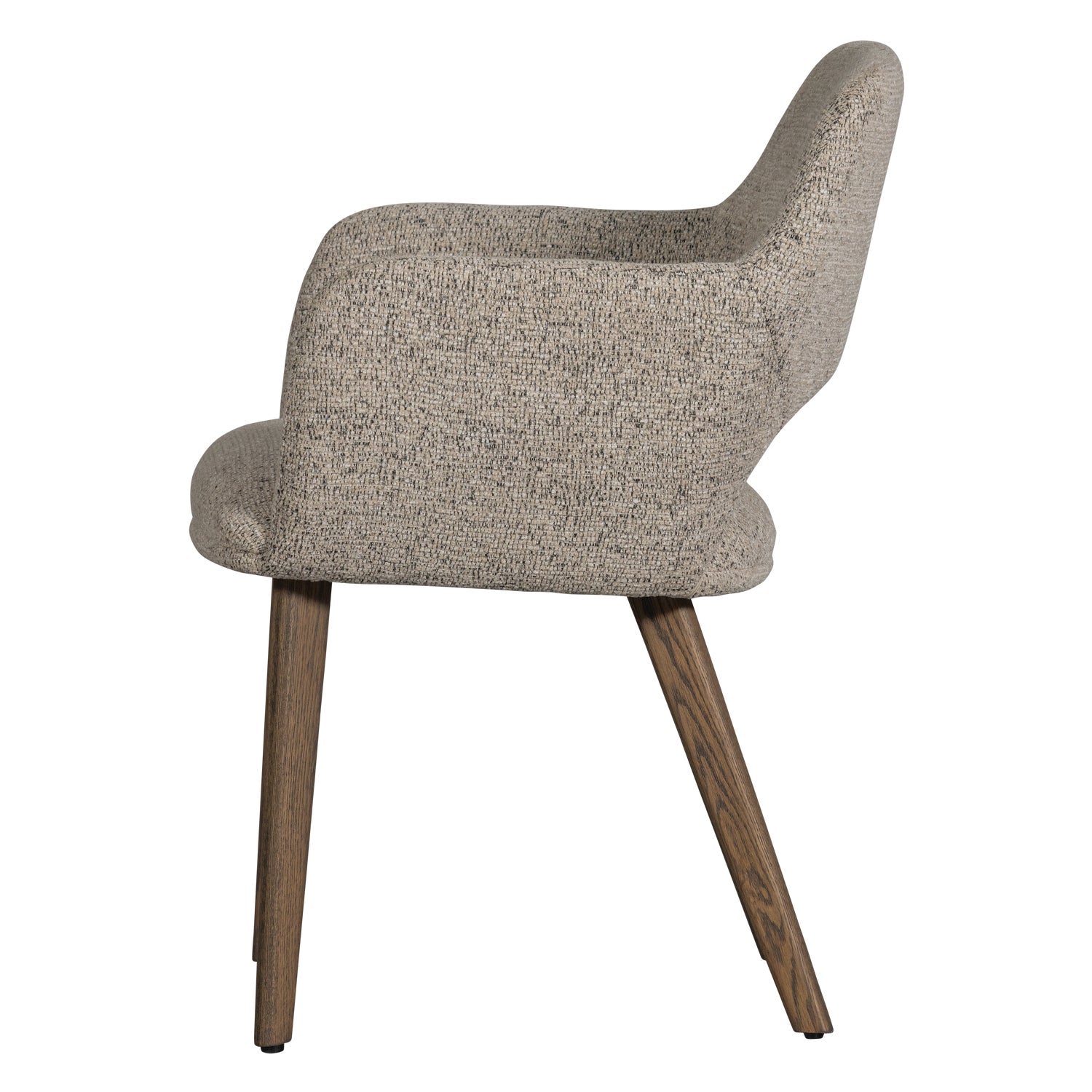 Stuhl MURAT in grau-beige mit dunkelbraunem Eichenfuß