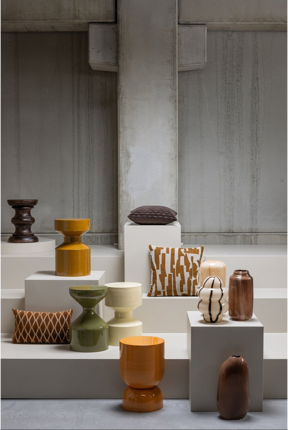 Set von 3 - Isai -Kissen braun