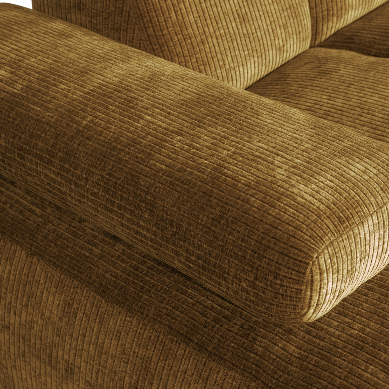 Mojo Chaise Longue links gewebtes Rippenstoff Honig gelb