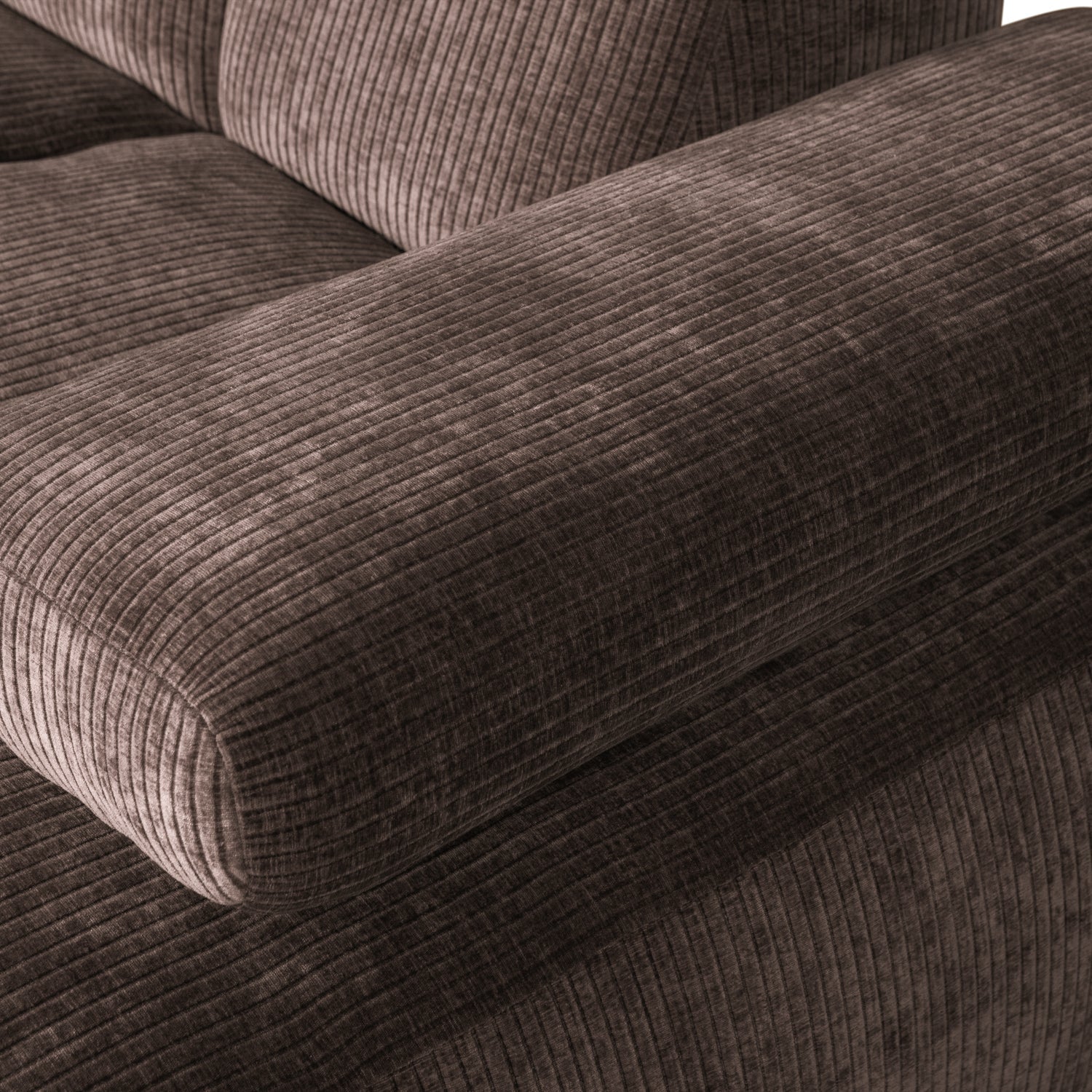 Mojo Chaise Longue Right Woven Rib Stoff braun