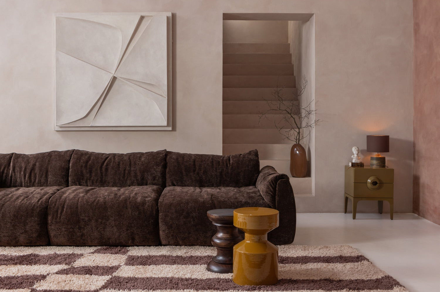BAGGY modular sofa - dark brown chenille element