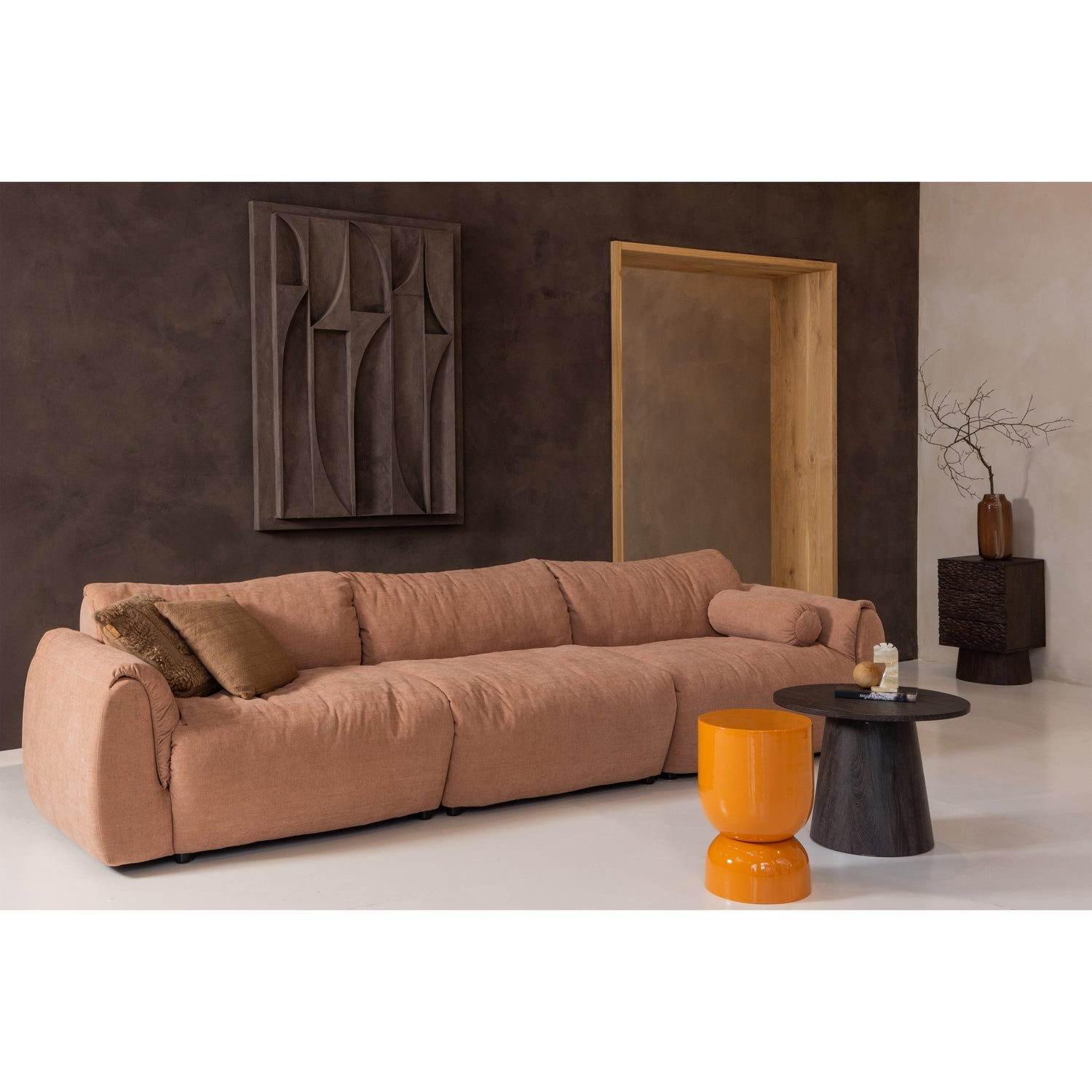 Rechtsseitiges modulare Sofa BAGGY - 1-sitziges Element in Rosa [Klaudia]