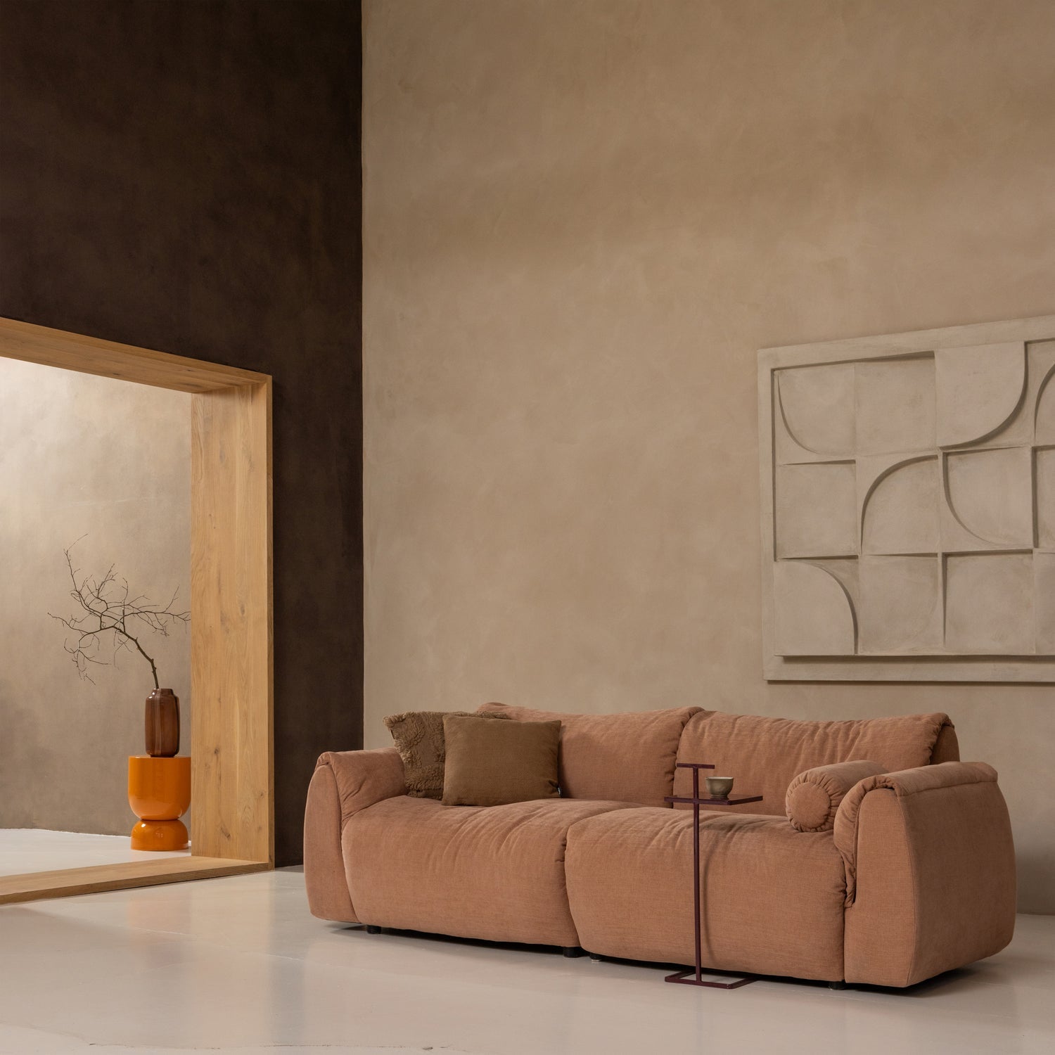 Rechtsseitiges modulare Sofa BAGGY - 1-sitziges Element in Rosa [Klaudia]