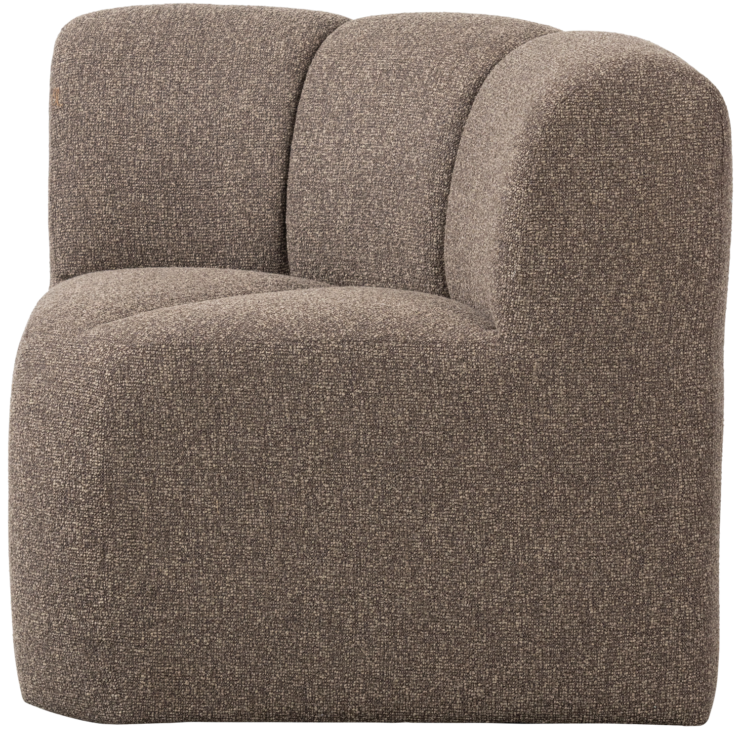 Modulares Sofa MOJO BENCH - Eckelement braun meliert Boucle