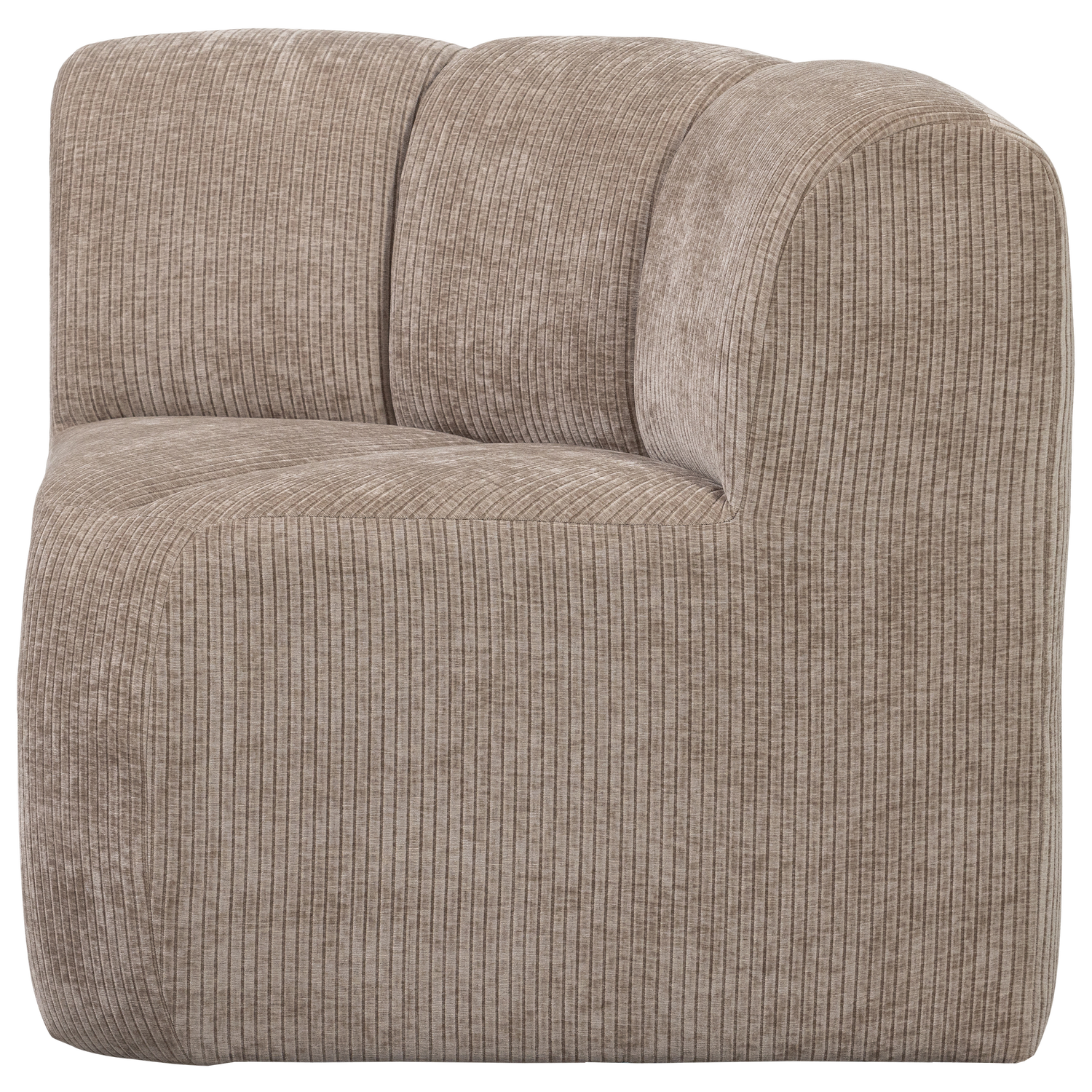 Modulares Sofa MOJO BENCH - Eckelement in sandfarbenem Cord