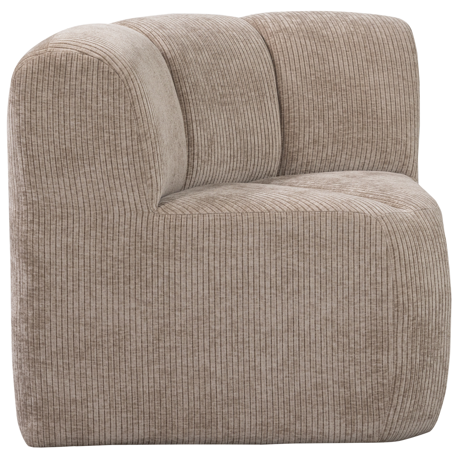Modulares Sofa MOJO BENCH - Eckelement in sandfarbenem Cord