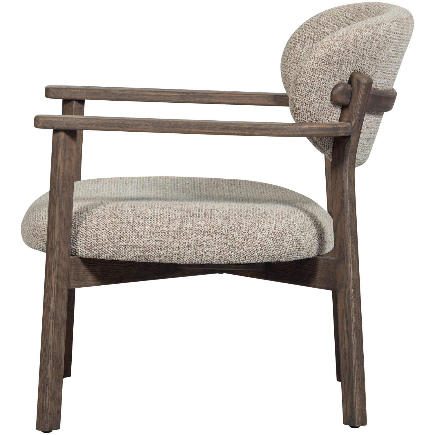 Sessel UDAR grau-braun mit dunkelbraunem Holzgestell