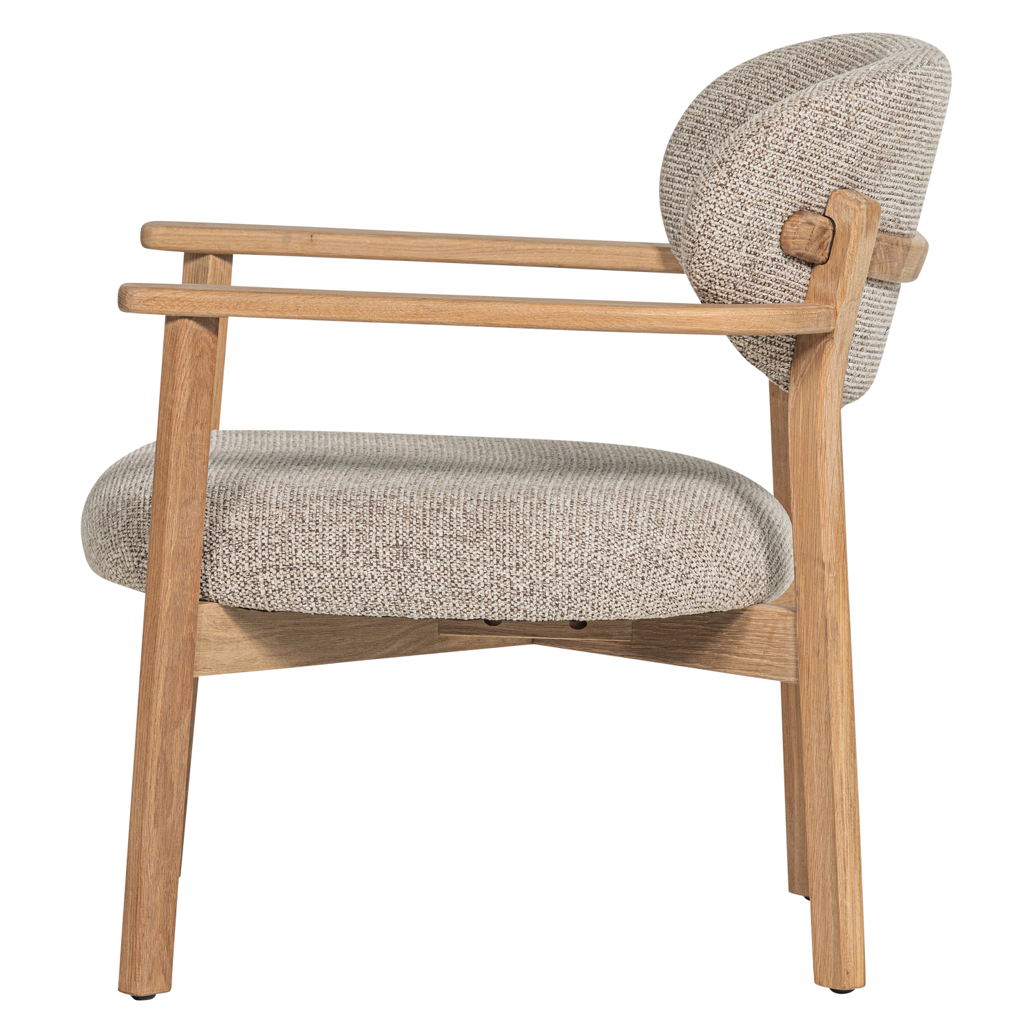 Sessel UDAR grau-beige mit Holzgestell