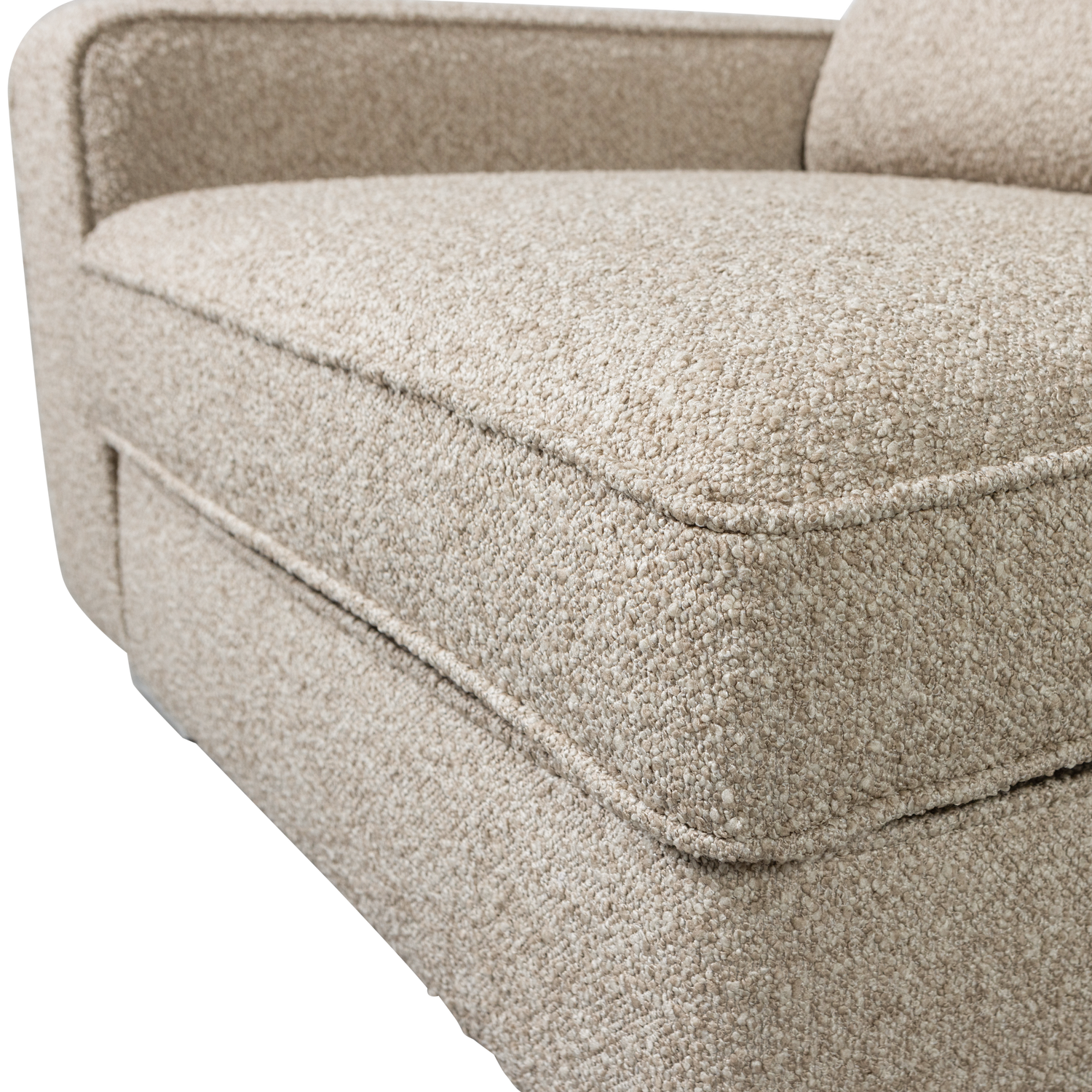 Sofa LAZY - Endmodul links sandfarbener Bouclé