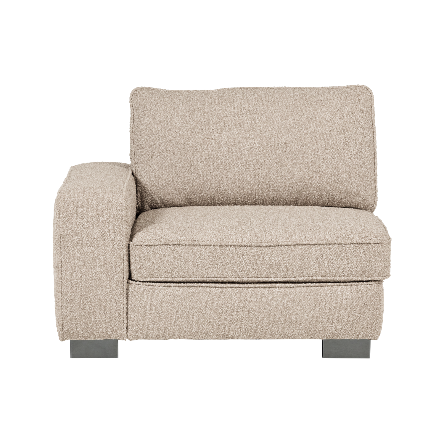 Sofa LAZY - Endmodul links sandfarbener Bouclé