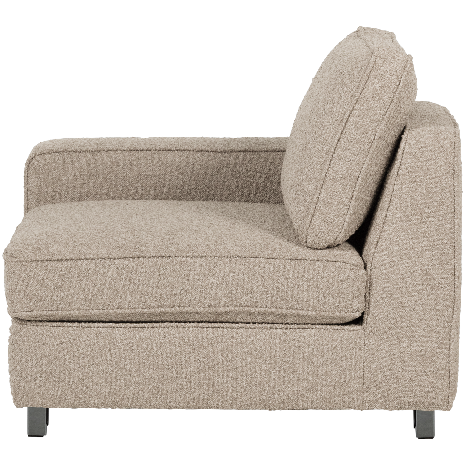 Sofa LAZY - Endmodul links sandfarbener Bouclé