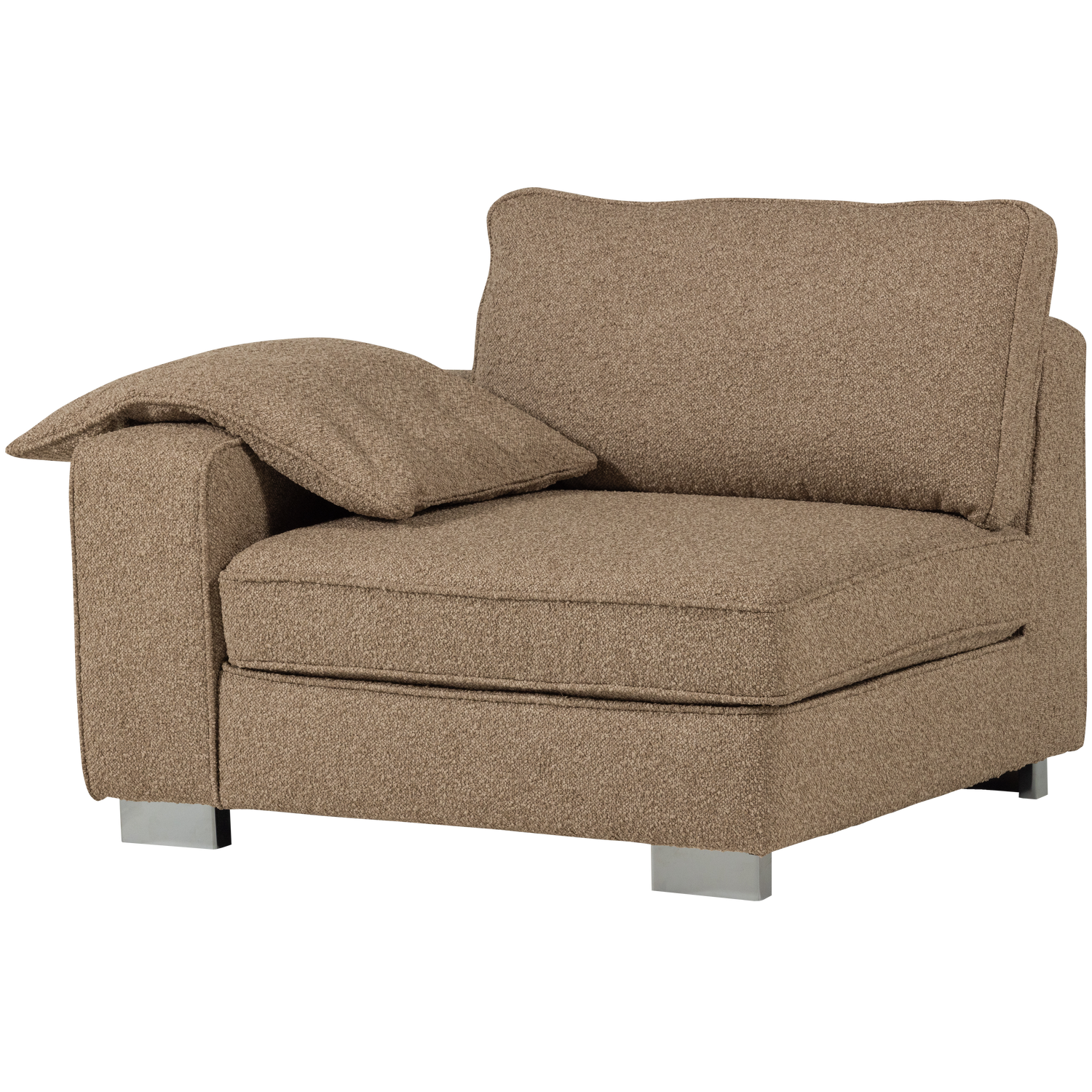 Sofa LAZY - Endmodul links braun Bouclé