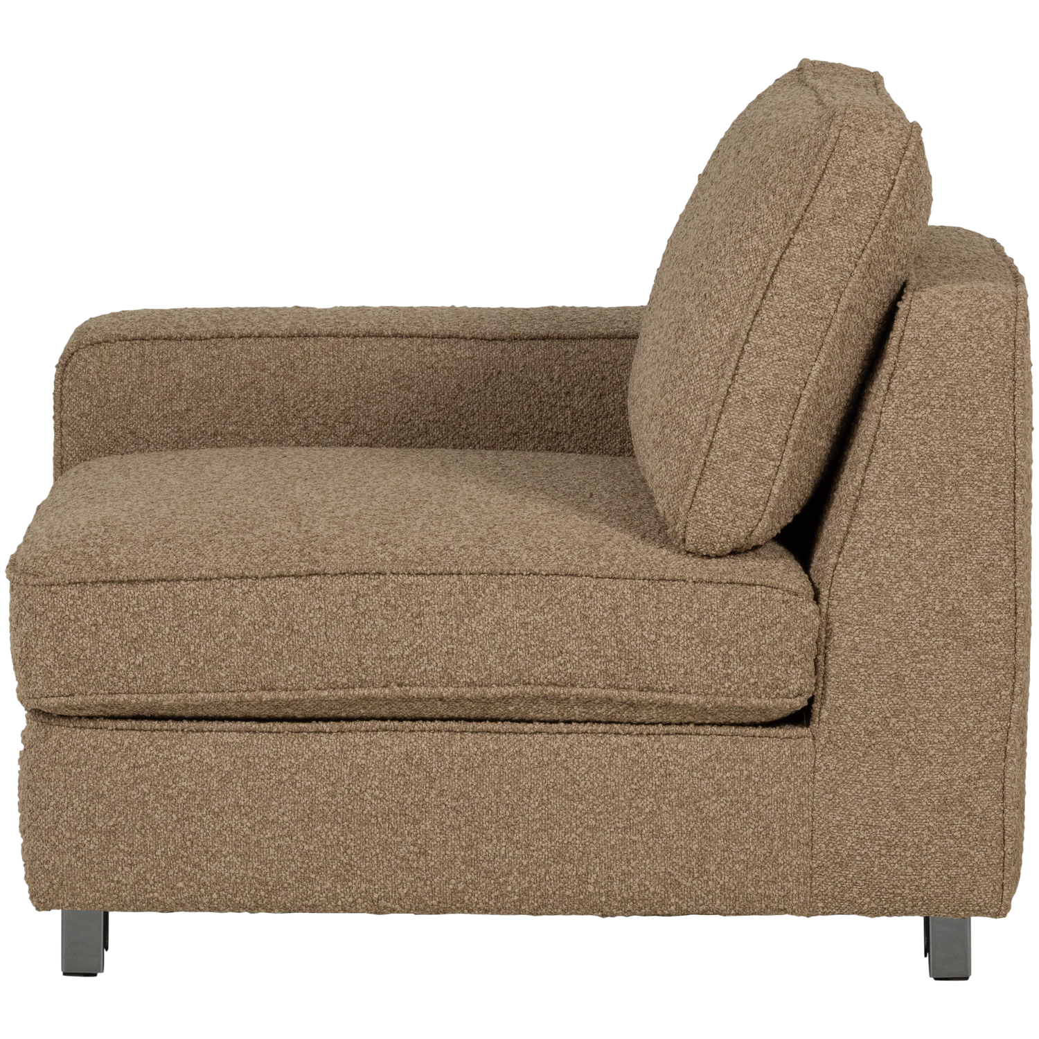 Sofa LAZY - Endmodul links braun Bouclé