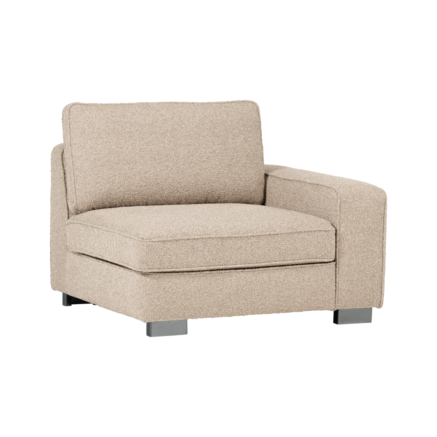 Sofa LAZY - Endmodul rechts sandfarbener Bouclé