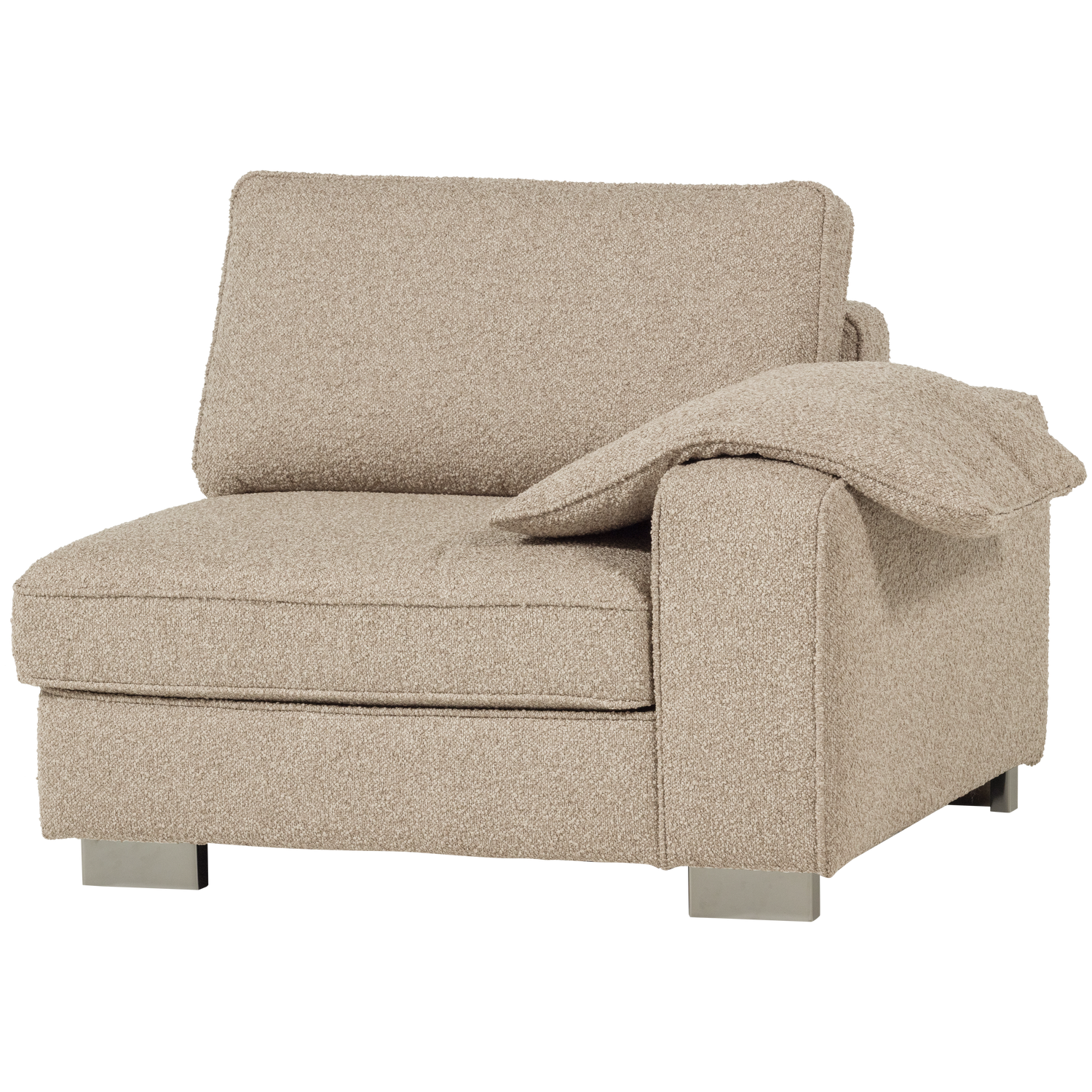 Sofa LAZY - Endmodul rechts sandfarbener Bouclé