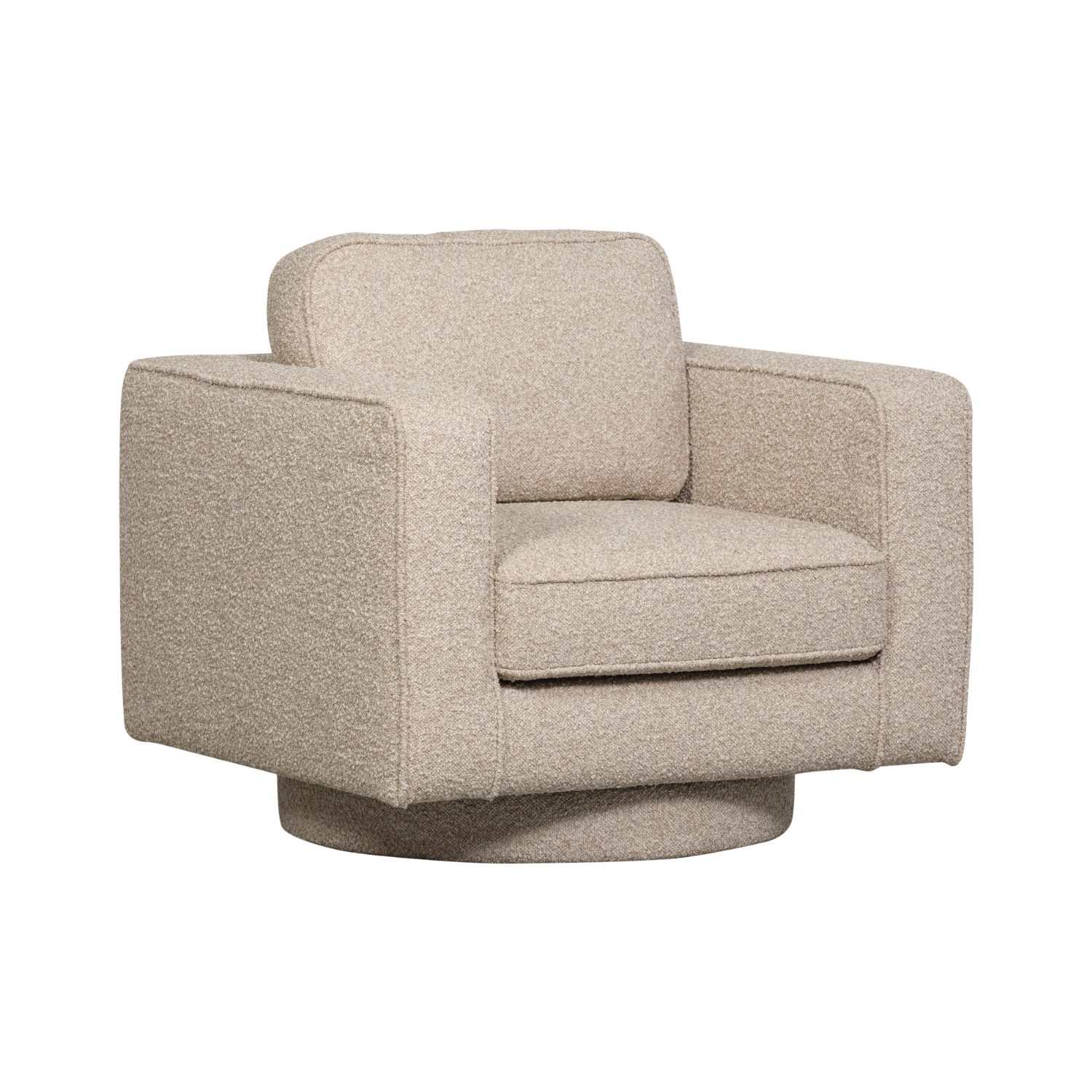 Drehstuhl LAZY sandfarbener Bouclé