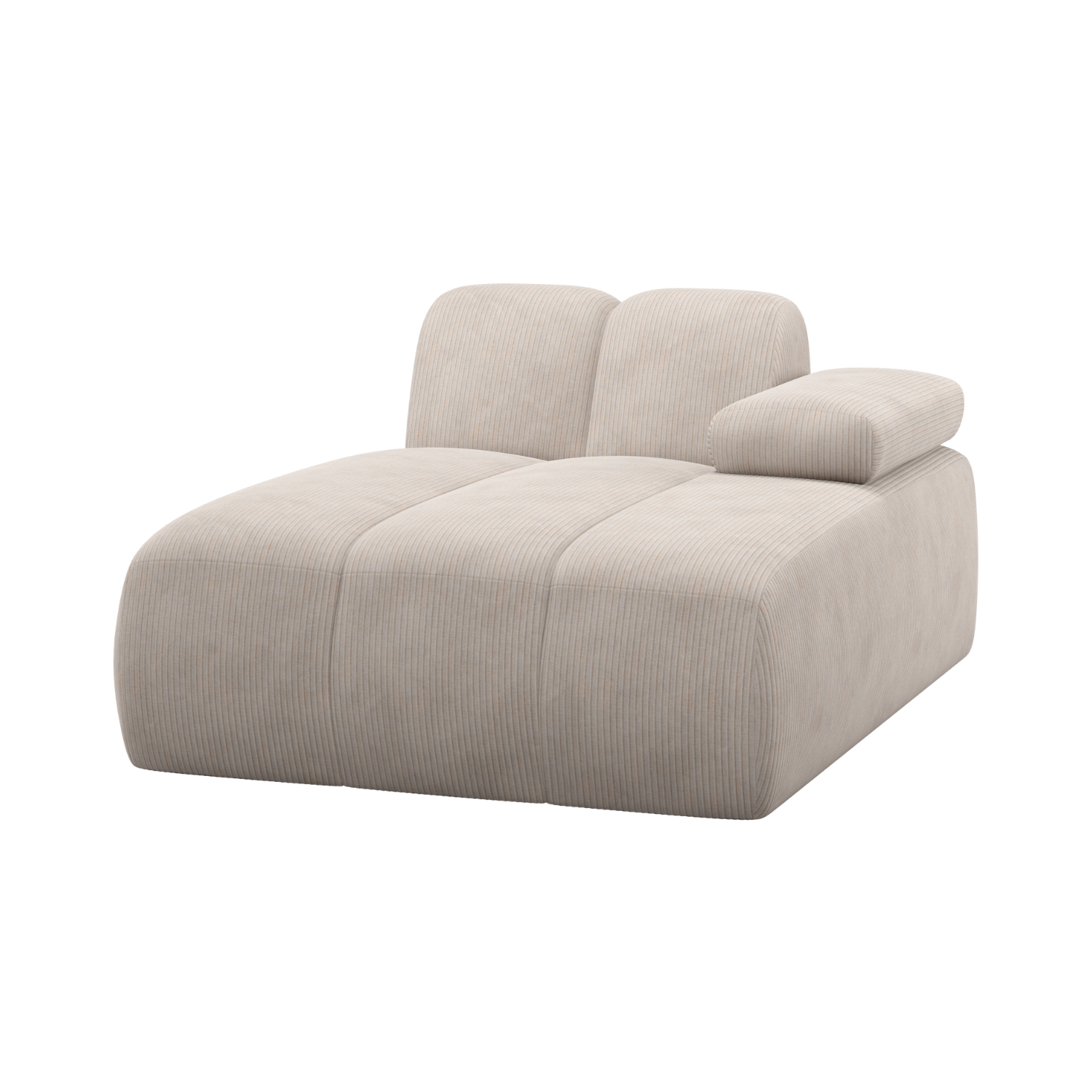 MOJO Modular Sofa - Right-Arm Chaise in Ecru Corduroy