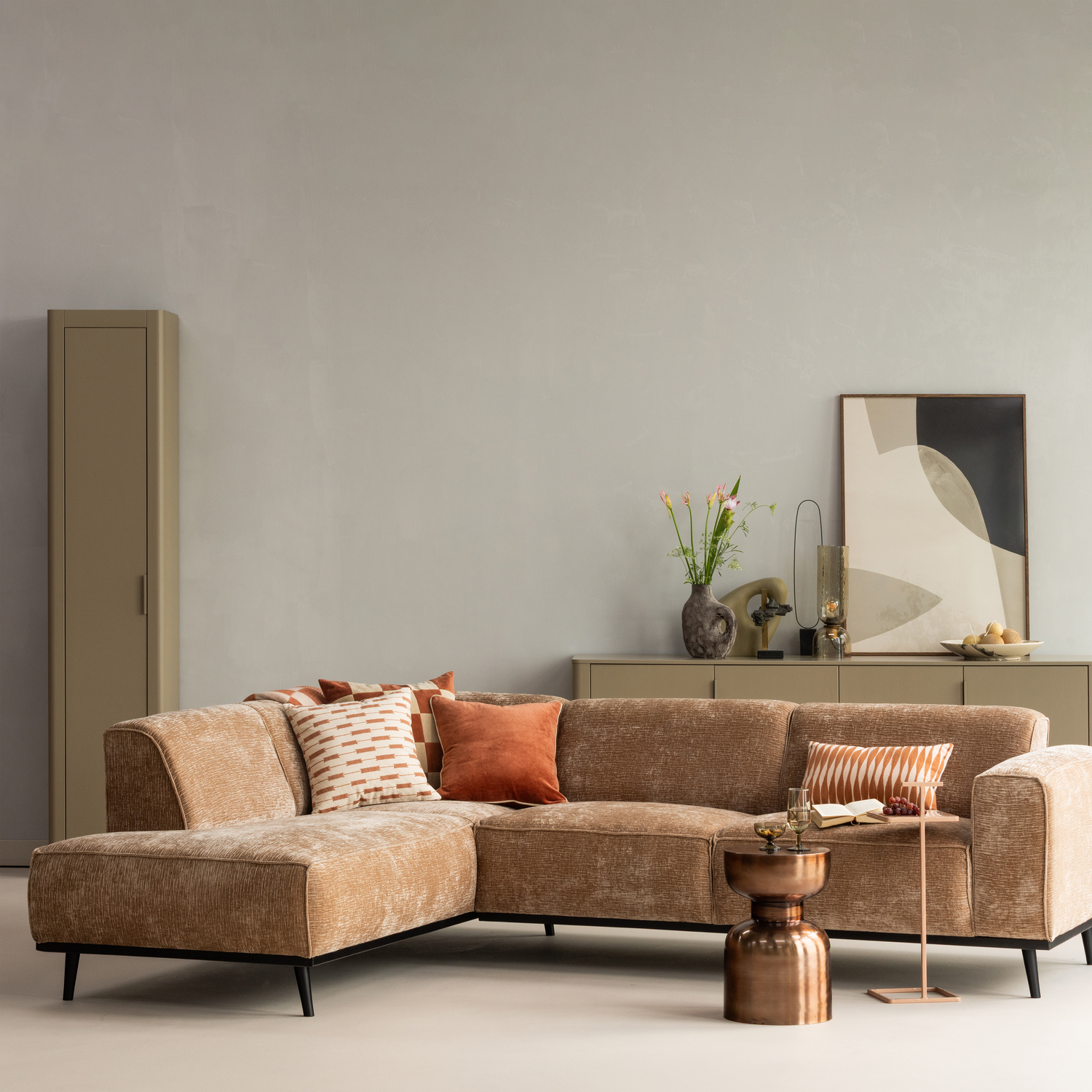 Sofa 4-sitzig STATEMENT beige Chenille