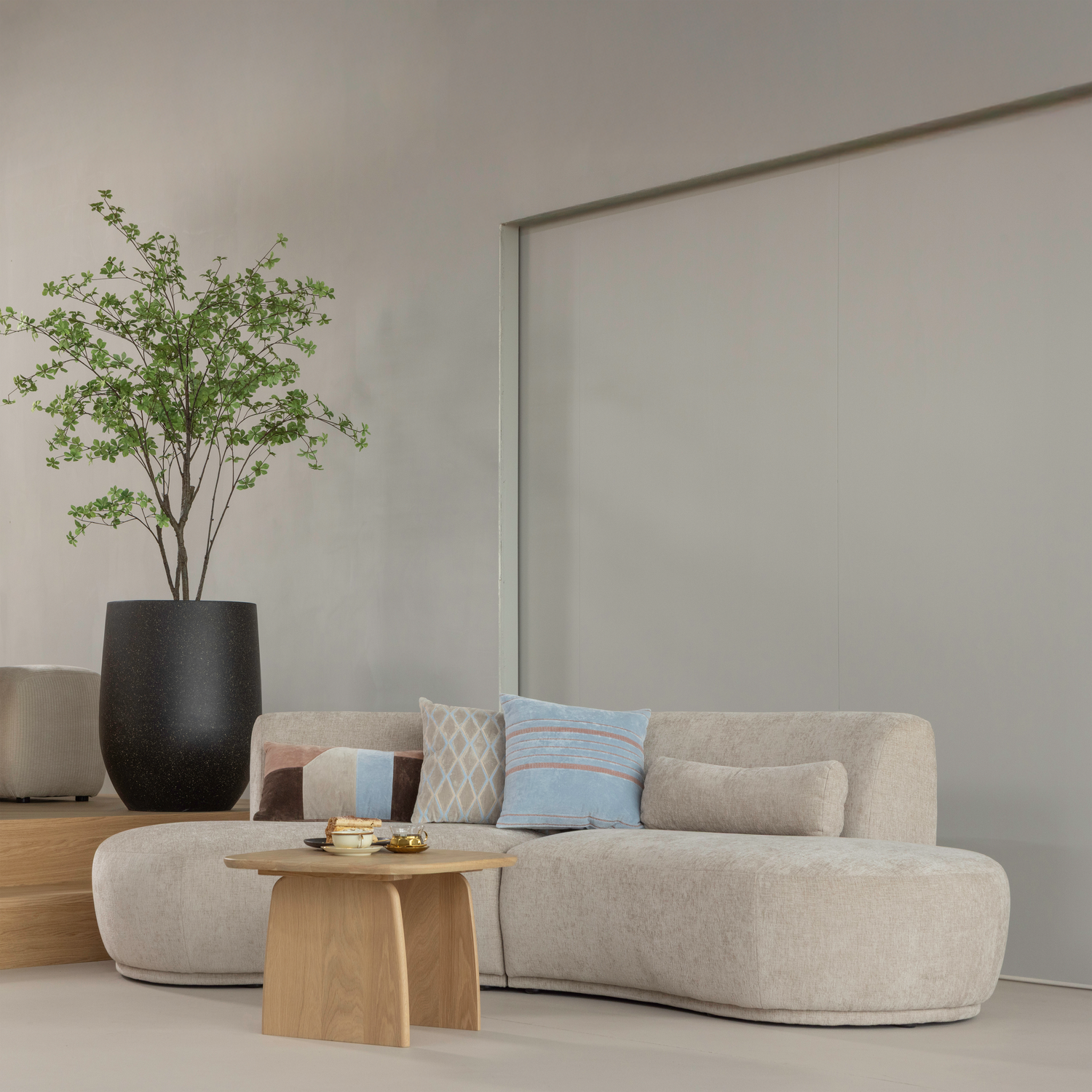 Sofa halbkreisförmig für 4 Personen BATAVIER sandfarben