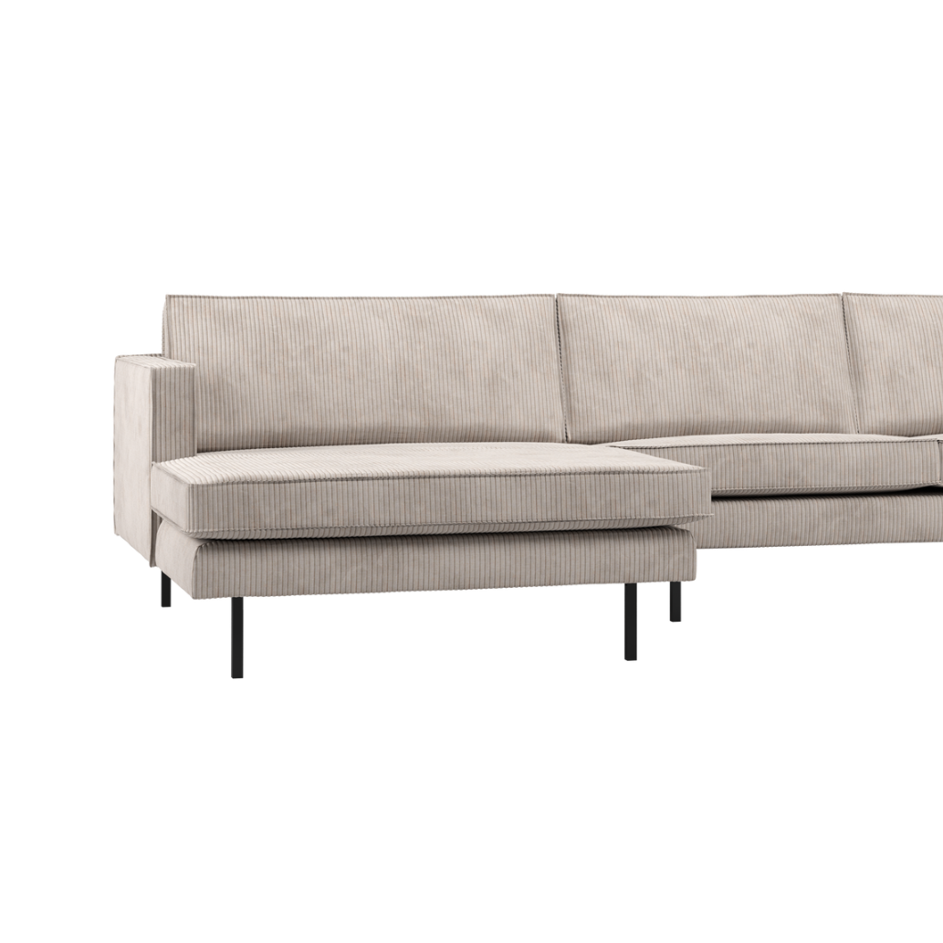 Left-facing Corner Sofa RODEO ecru corduroy