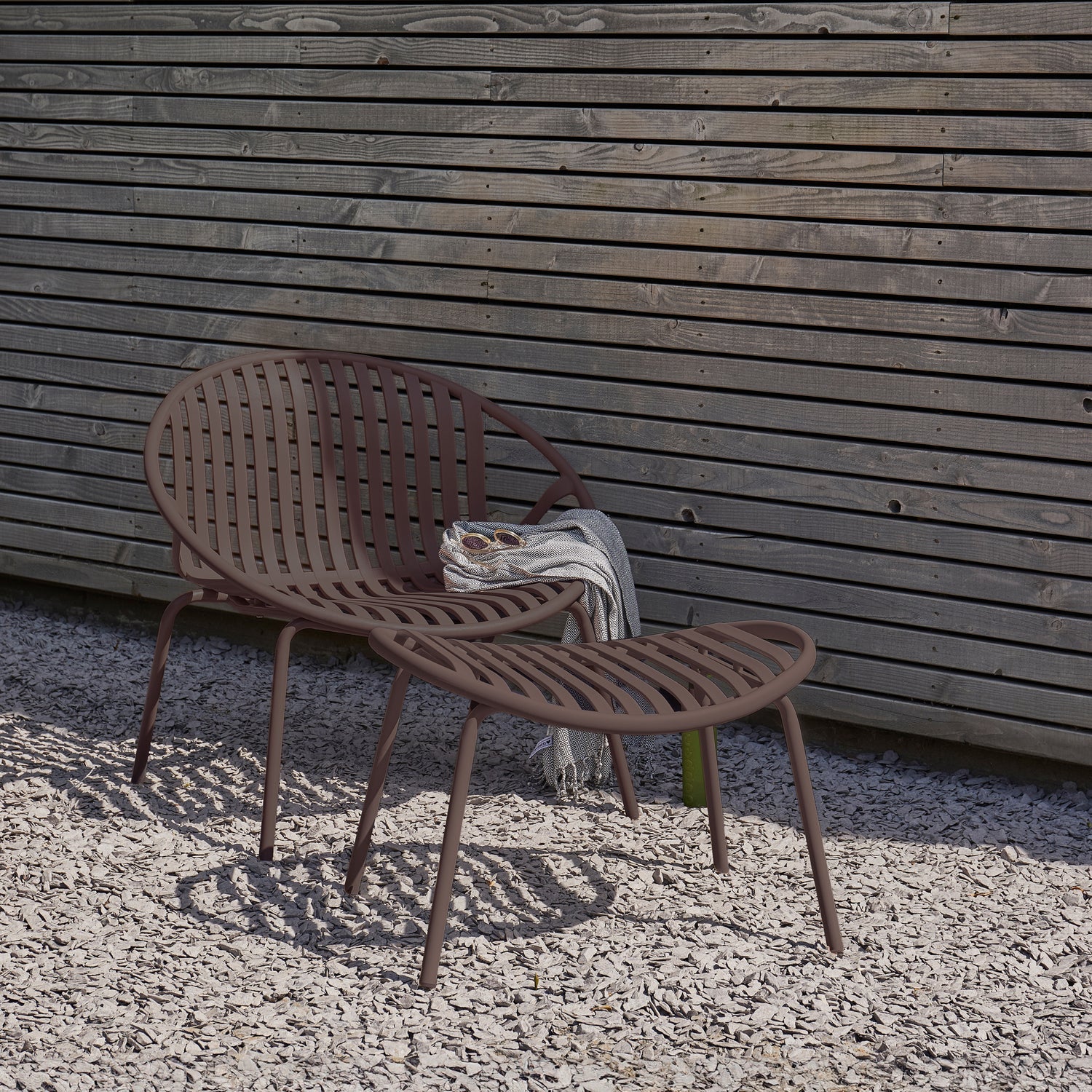 Gartenstuhl mit Fußstütze BRUCE braun