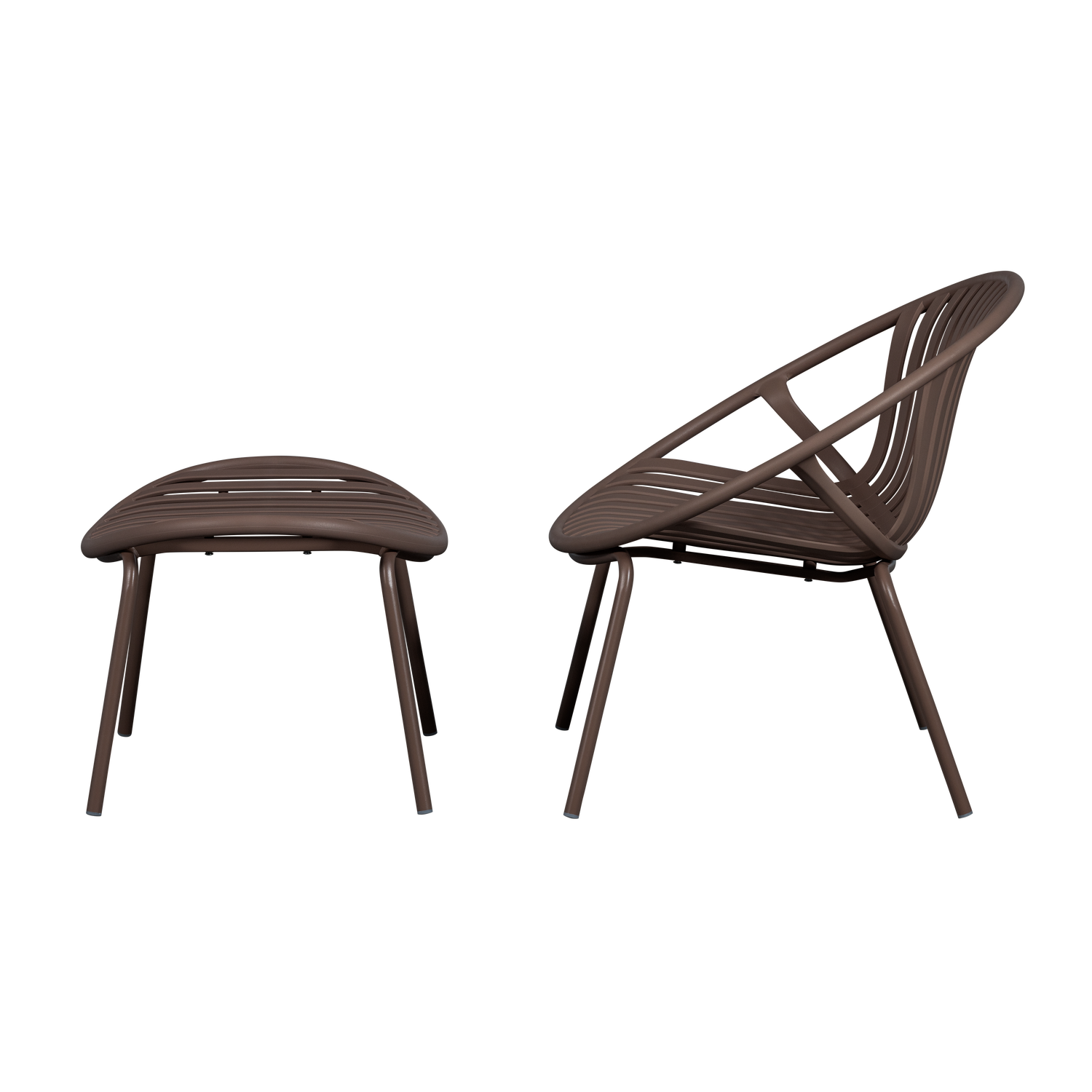 Gartenstuhl mit Fußstütze BRUCE braun