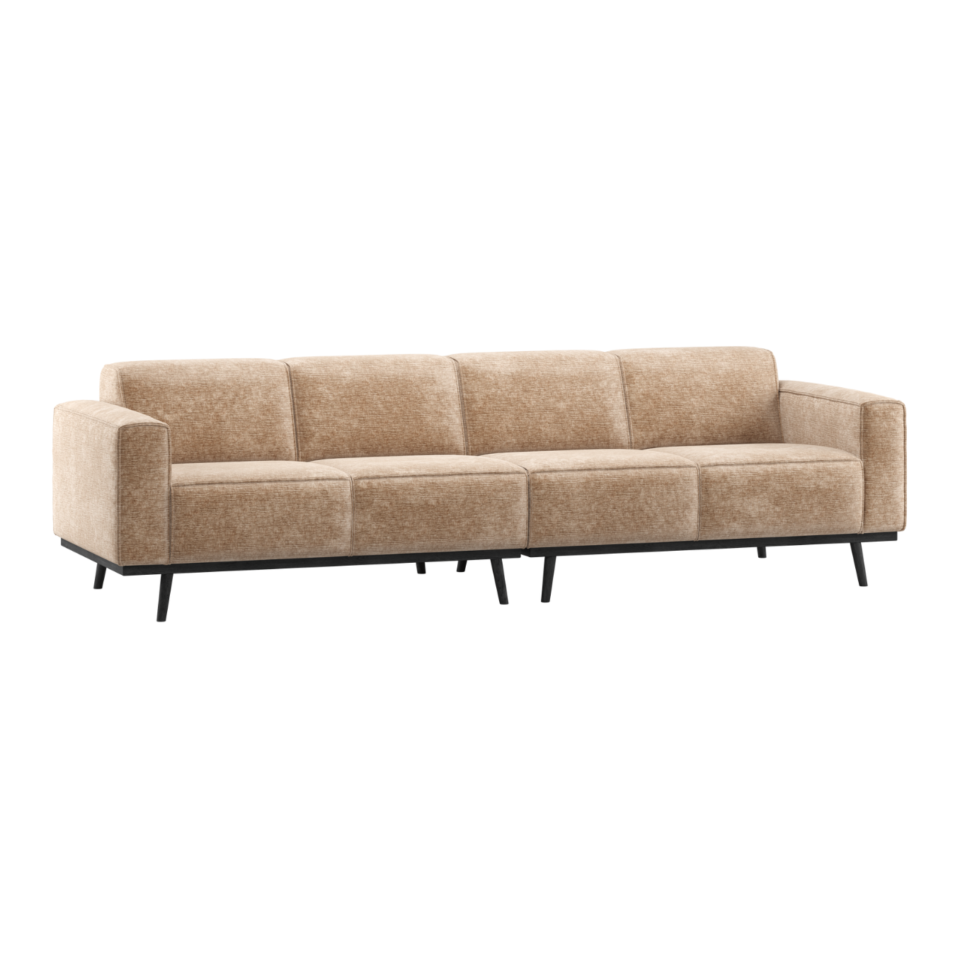 Sofa für 4 Personen STATEMENT pfirsichfarbener Chenille