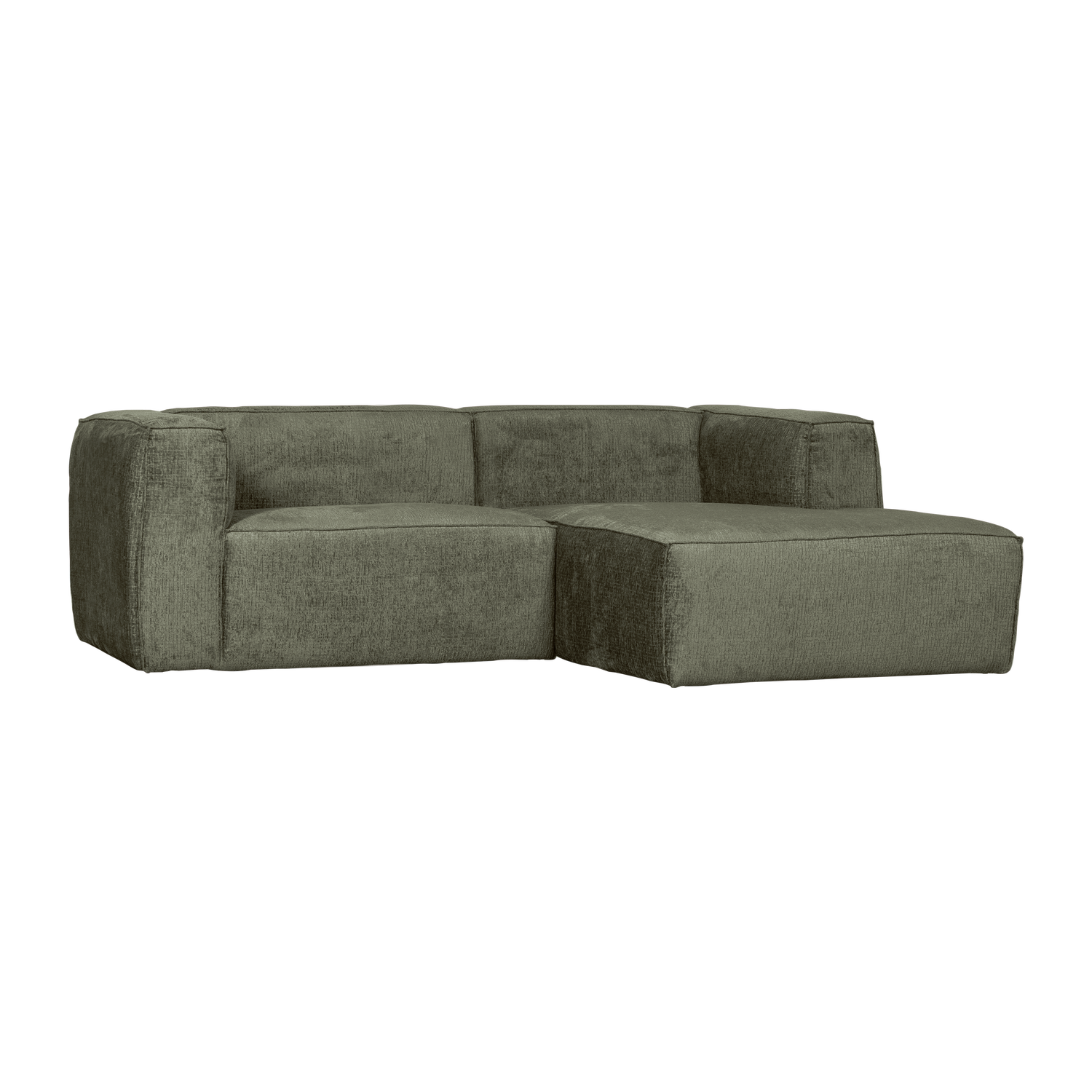 Right-facing BEAN corner sofa in moss green
