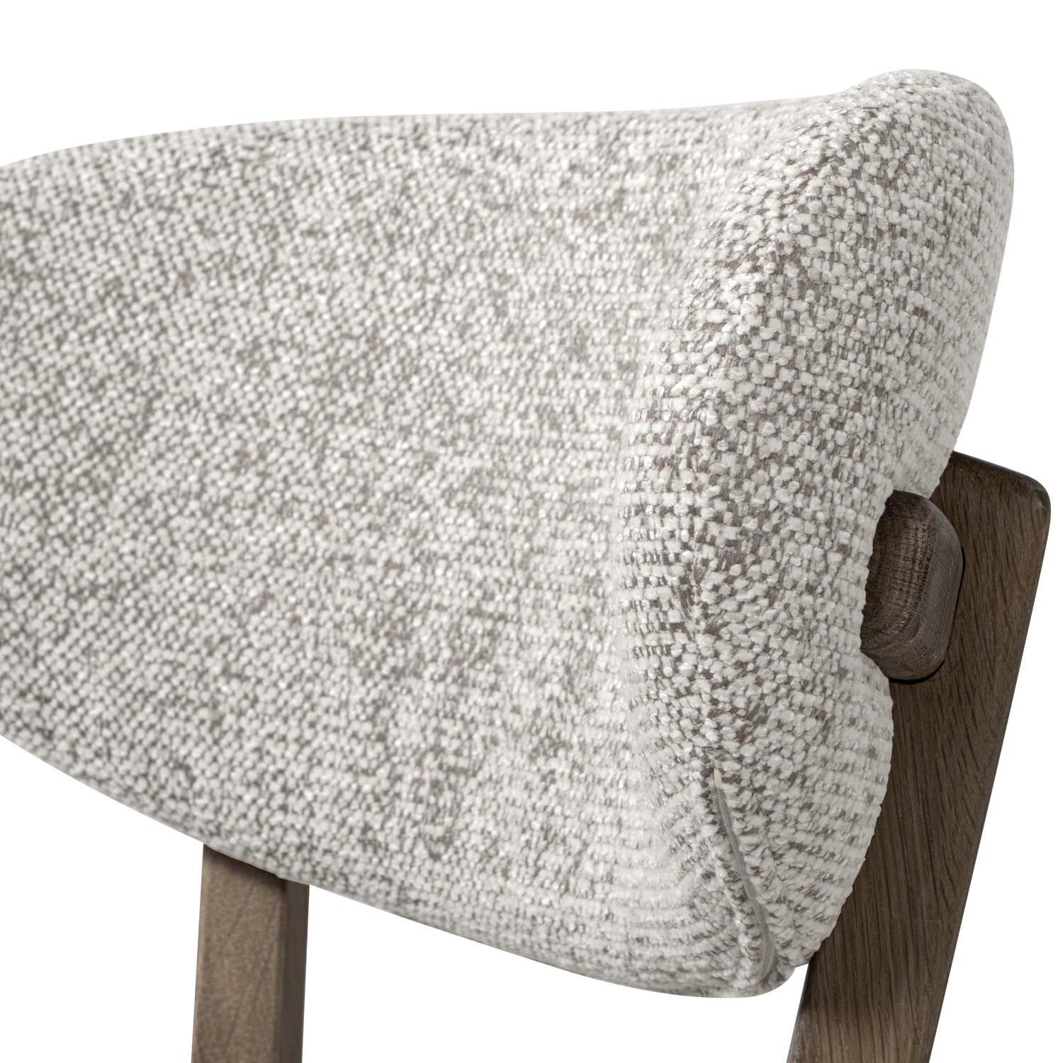 UDAR Bar Stool in Gray-Brown with Dark Brown Wooden Base