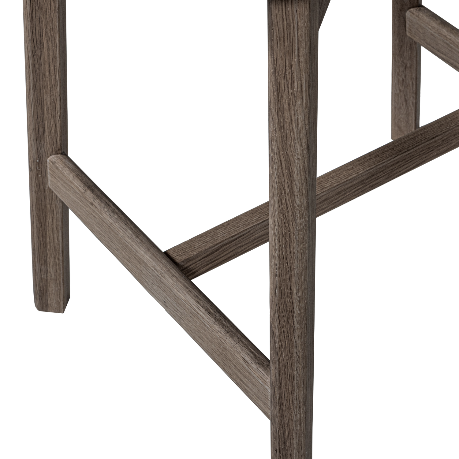 UDAR Bar Stool in Gray-Brown with Dark Brown Wooden Base