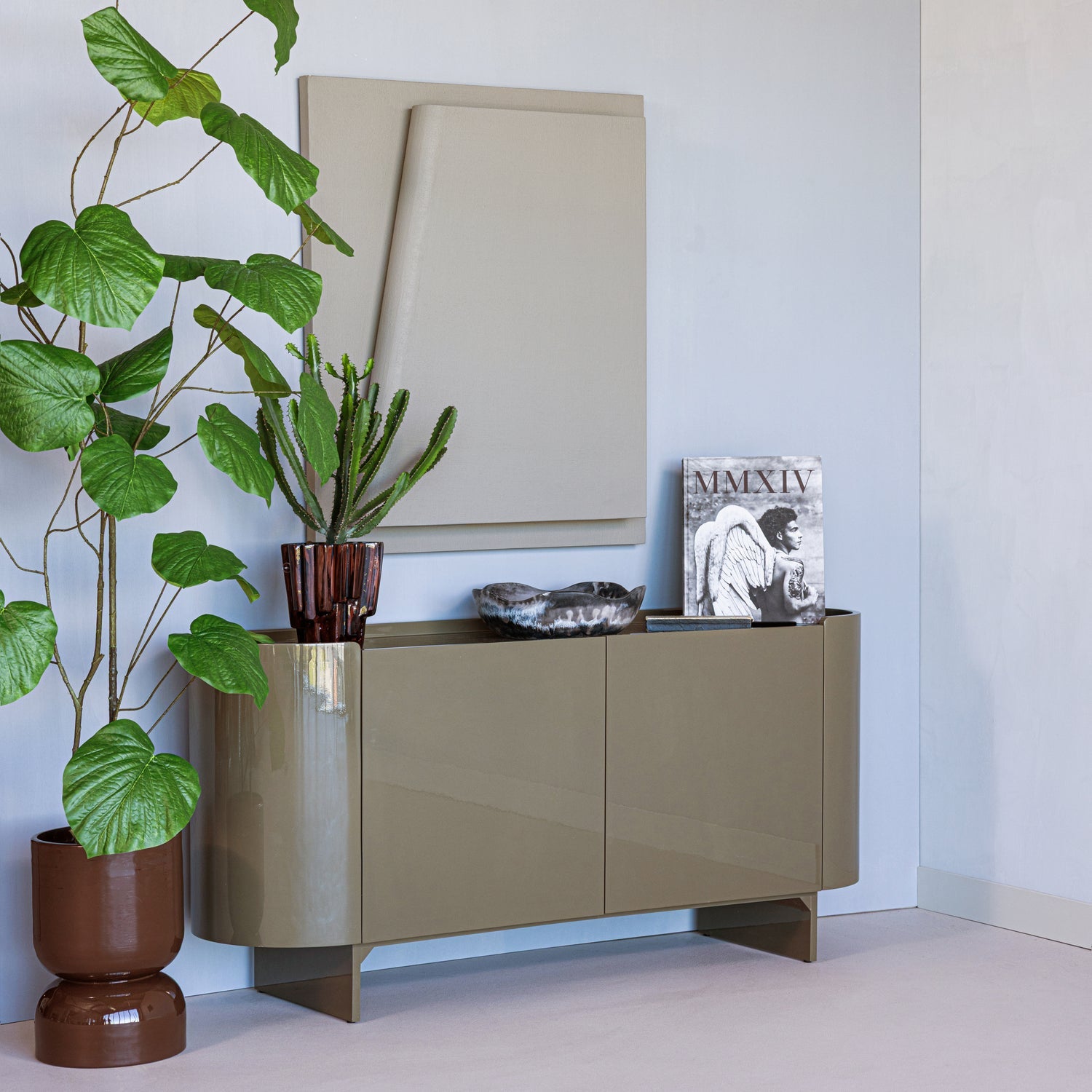 Fernsehschrank LIORA grau-grün