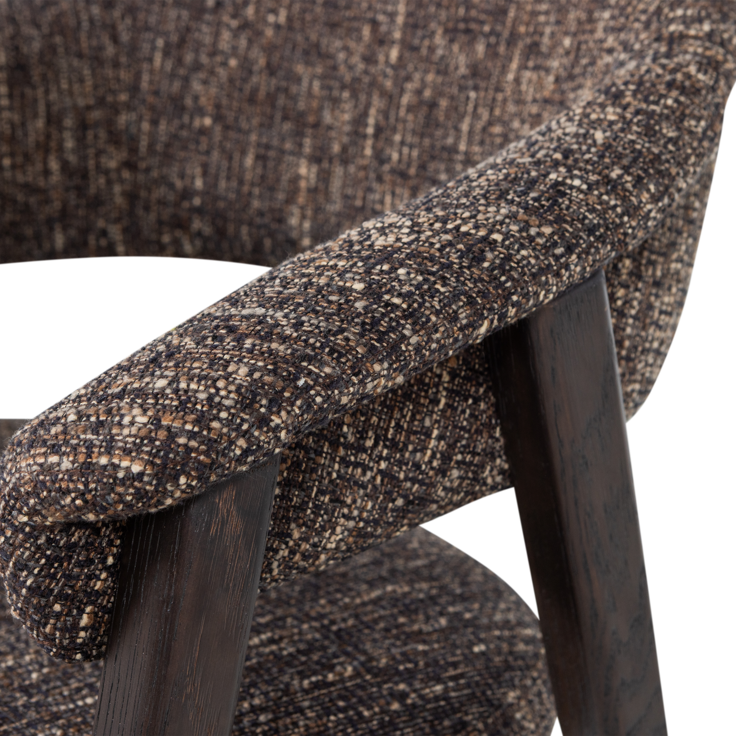 TUNAR Armchair in Dark Brown with Dark Brown Wooden Base