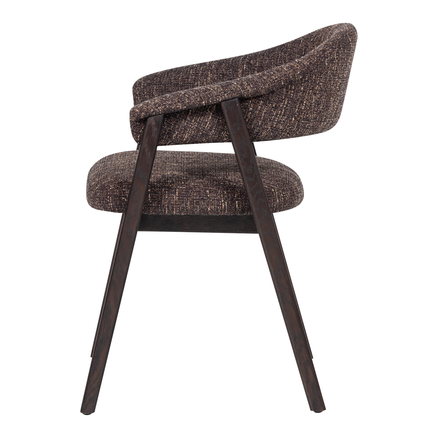 TUNAR Armchair in Dark Brown with Dark Brown Wooden Base