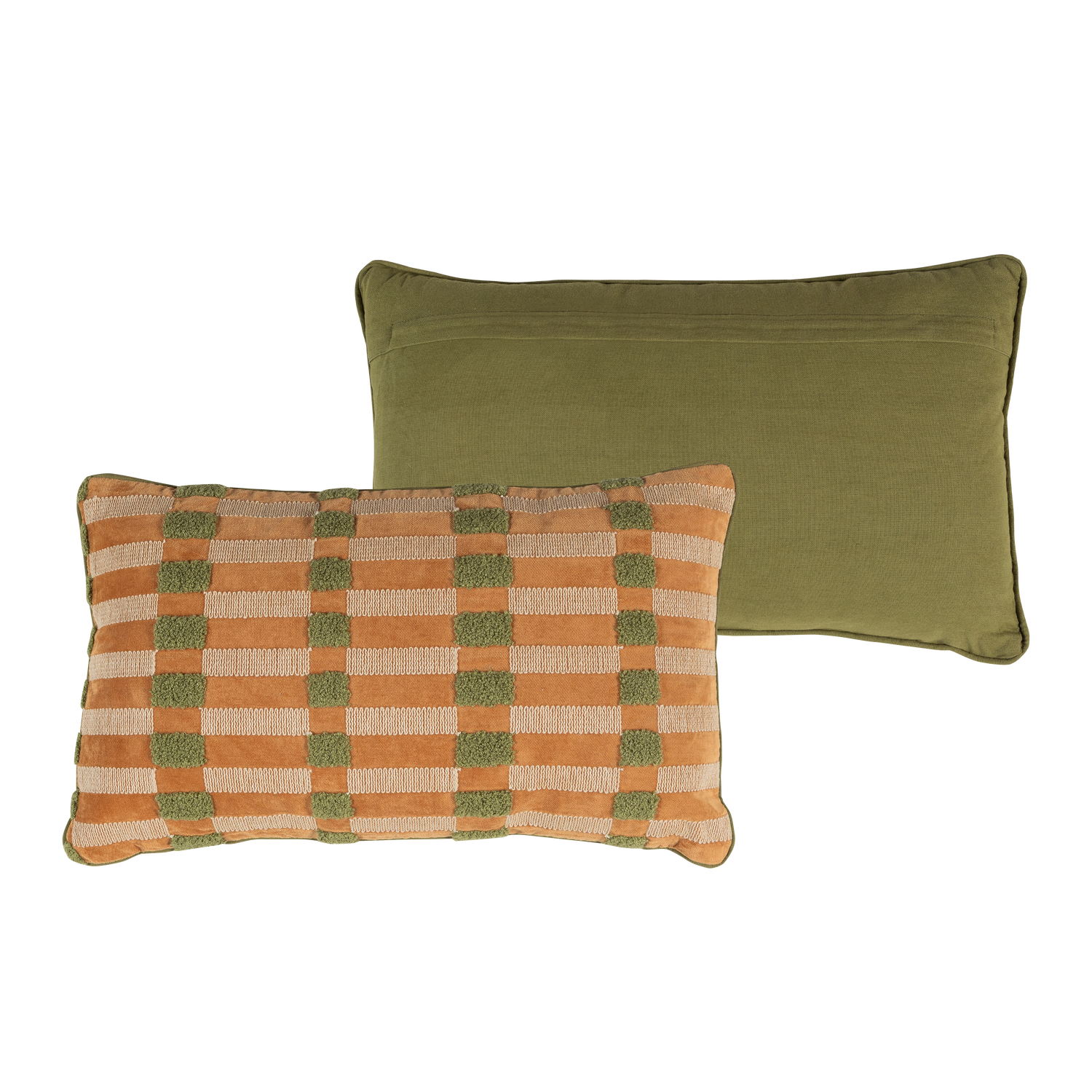 VOLA Cushion Set Green with Orange