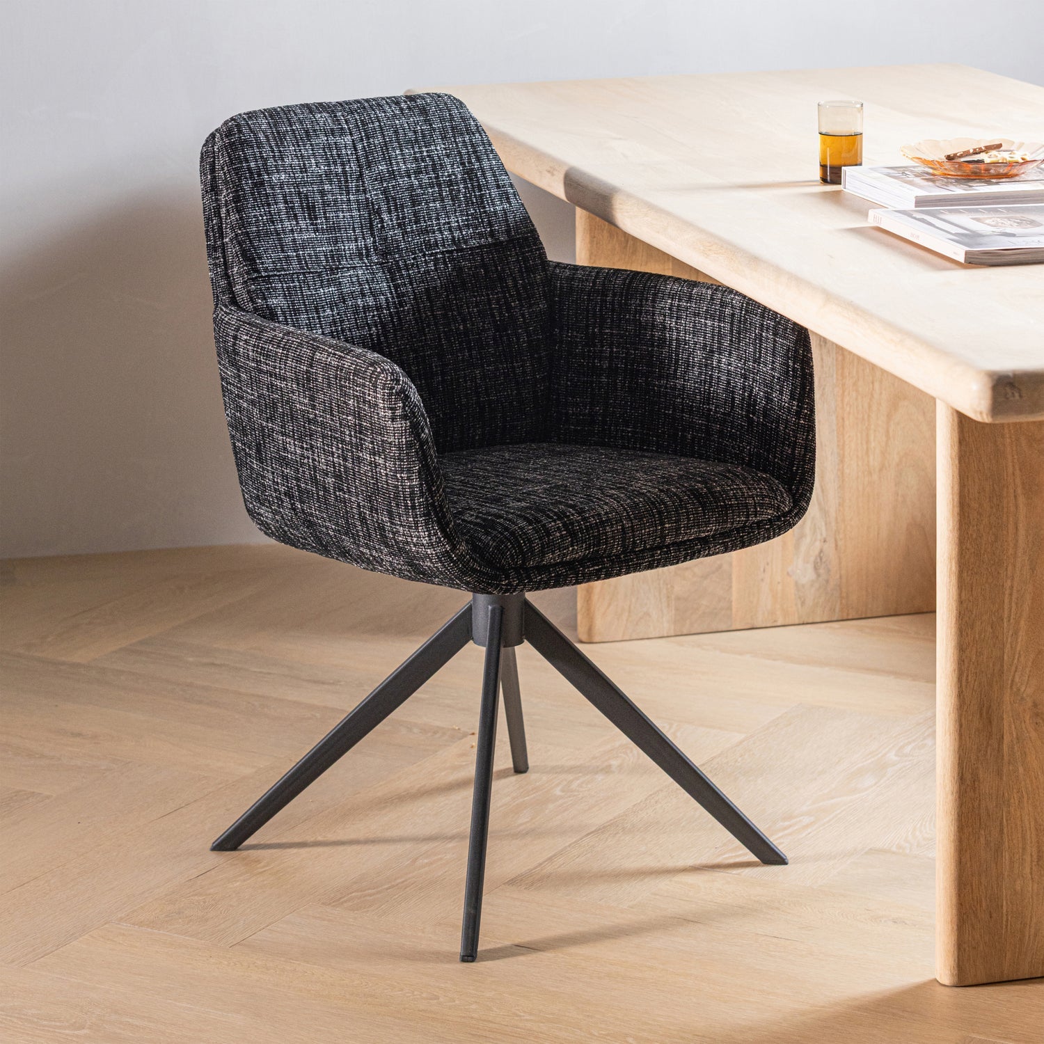 GRANT swivel chair black mélange