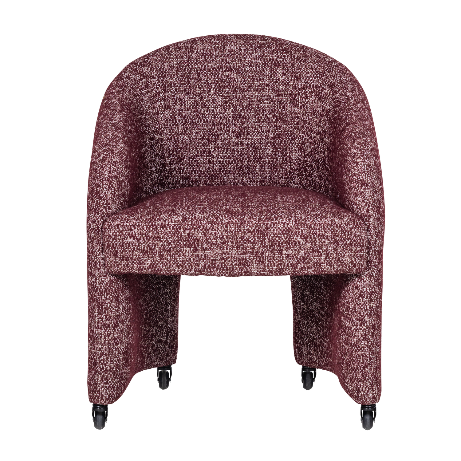 Burgundy Melange CORDO Armchair on Wheels