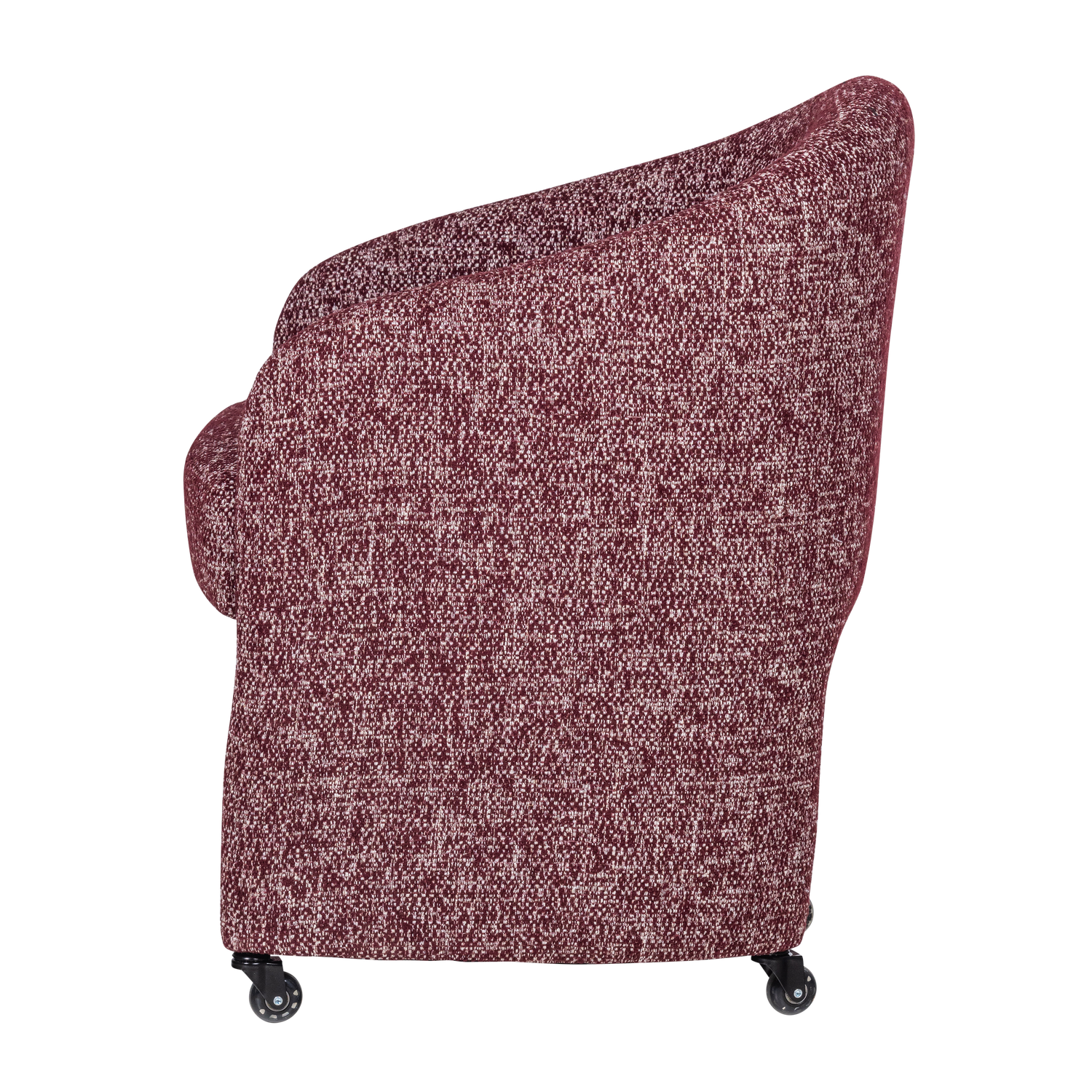 Burgundy Melange CORDO Armchair on Wheels