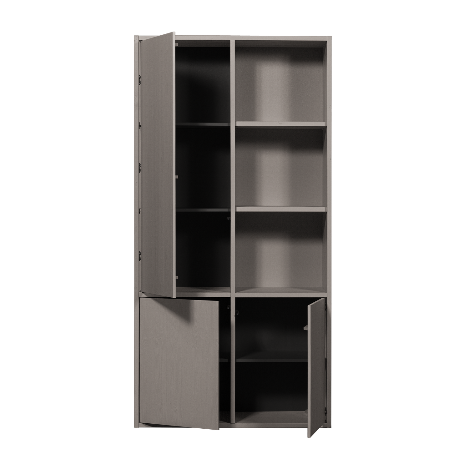 MEREL Shelf with Cabinets in Warm Gray