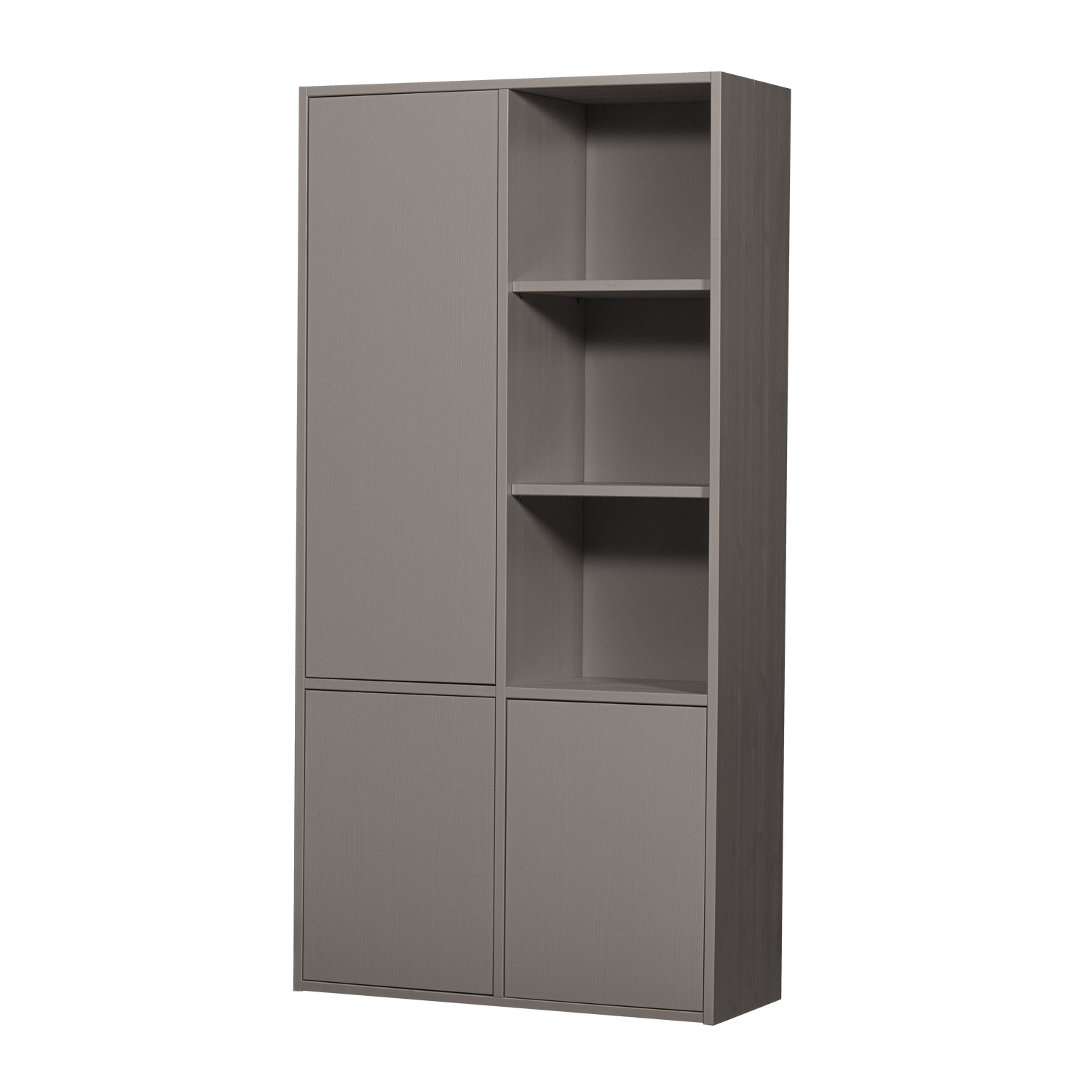 MEREL Shelf with Cabinets in Warm Gray