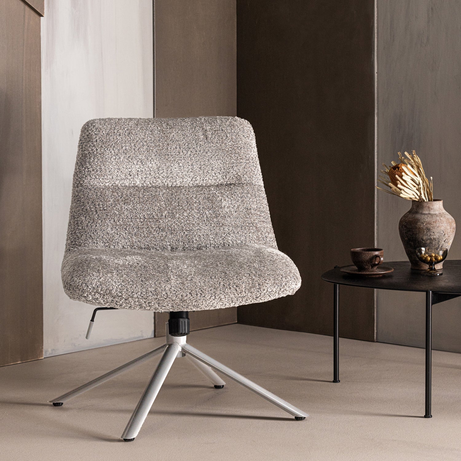 SOREN Gray Swivel Armchair