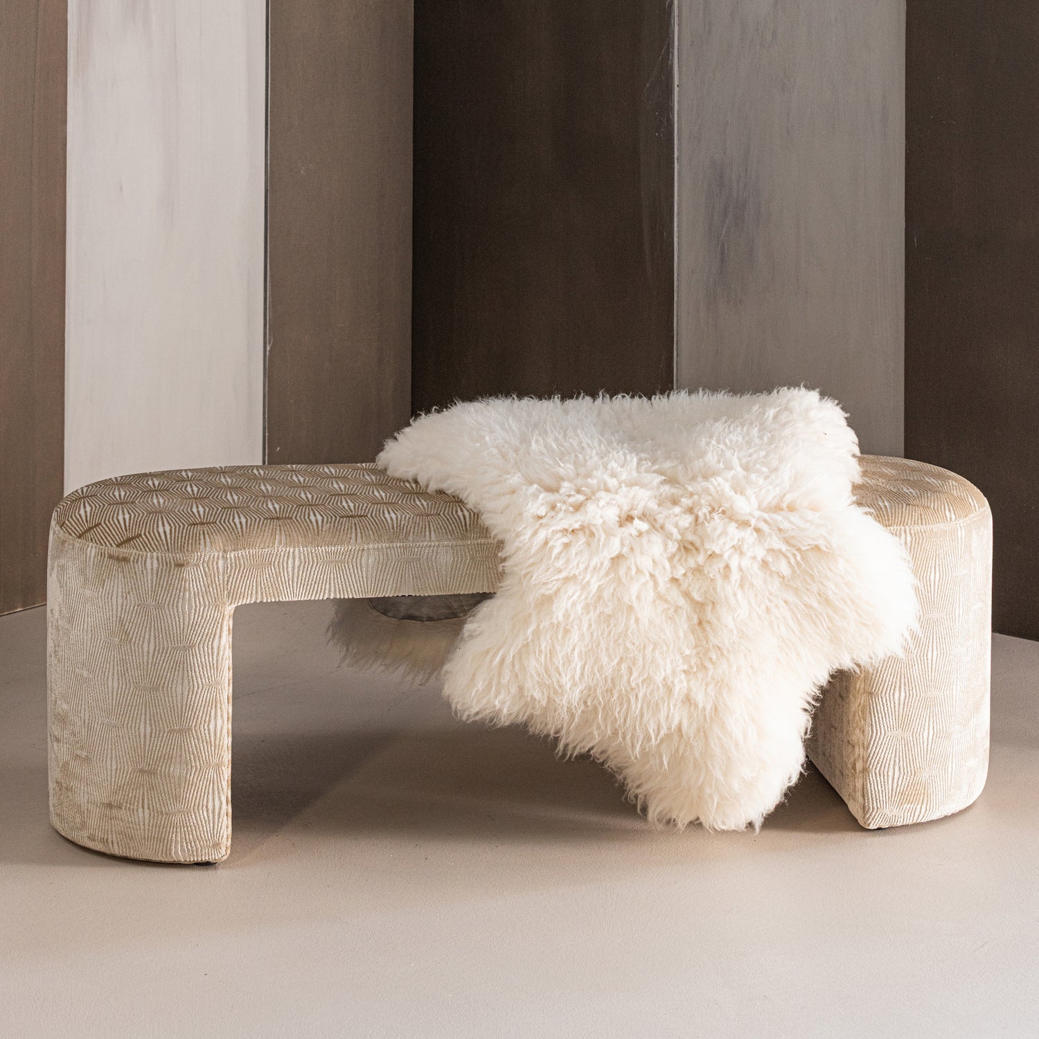 Bänke JACOB beige gestreift