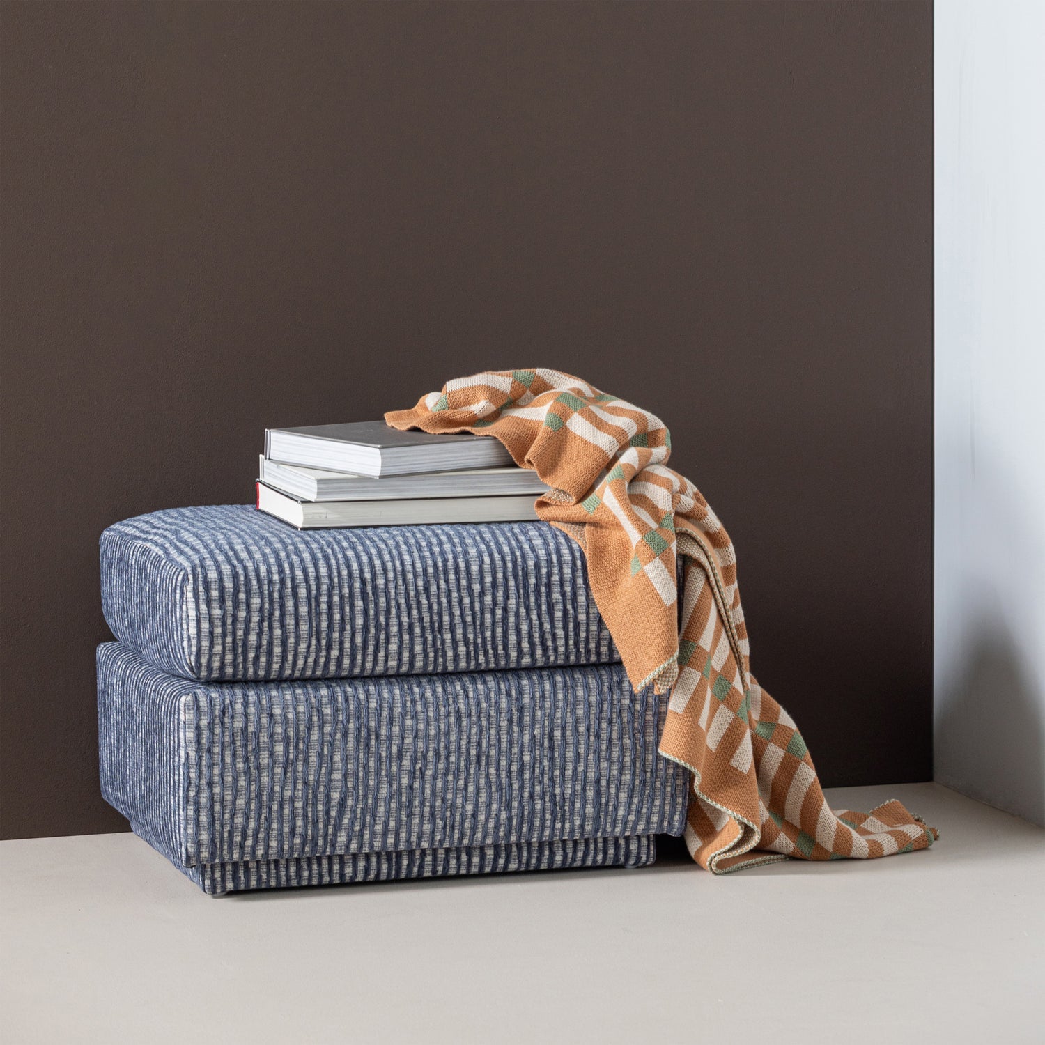 Puff LOU blau mit Grau