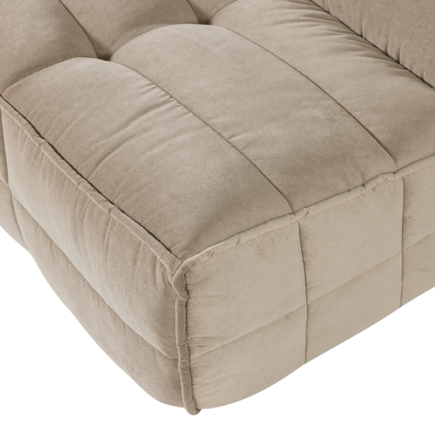 Sofa aus Samt CLUSTER - Modul für 3 Personen in Sandfarbe