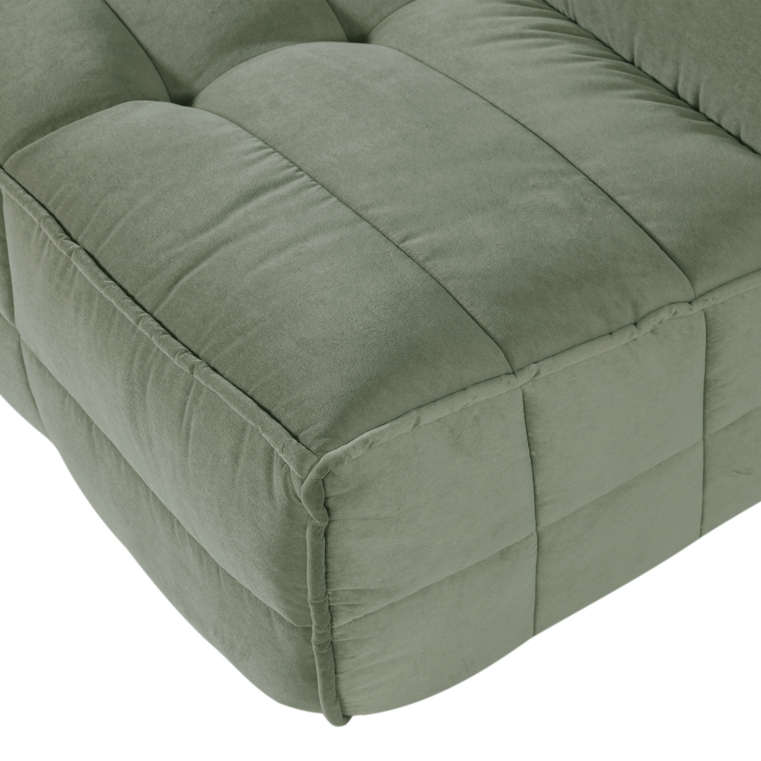 Sofa aus Samt CLUSTER - Modul für 3 Personen in Pistazienfarbe