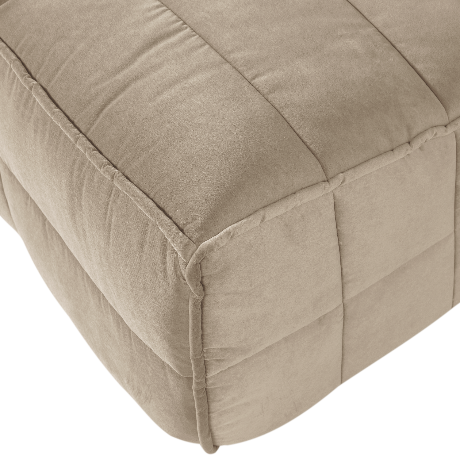 Velvet Sofa CLUSTER BENCH - 3-Seater Module in Sand