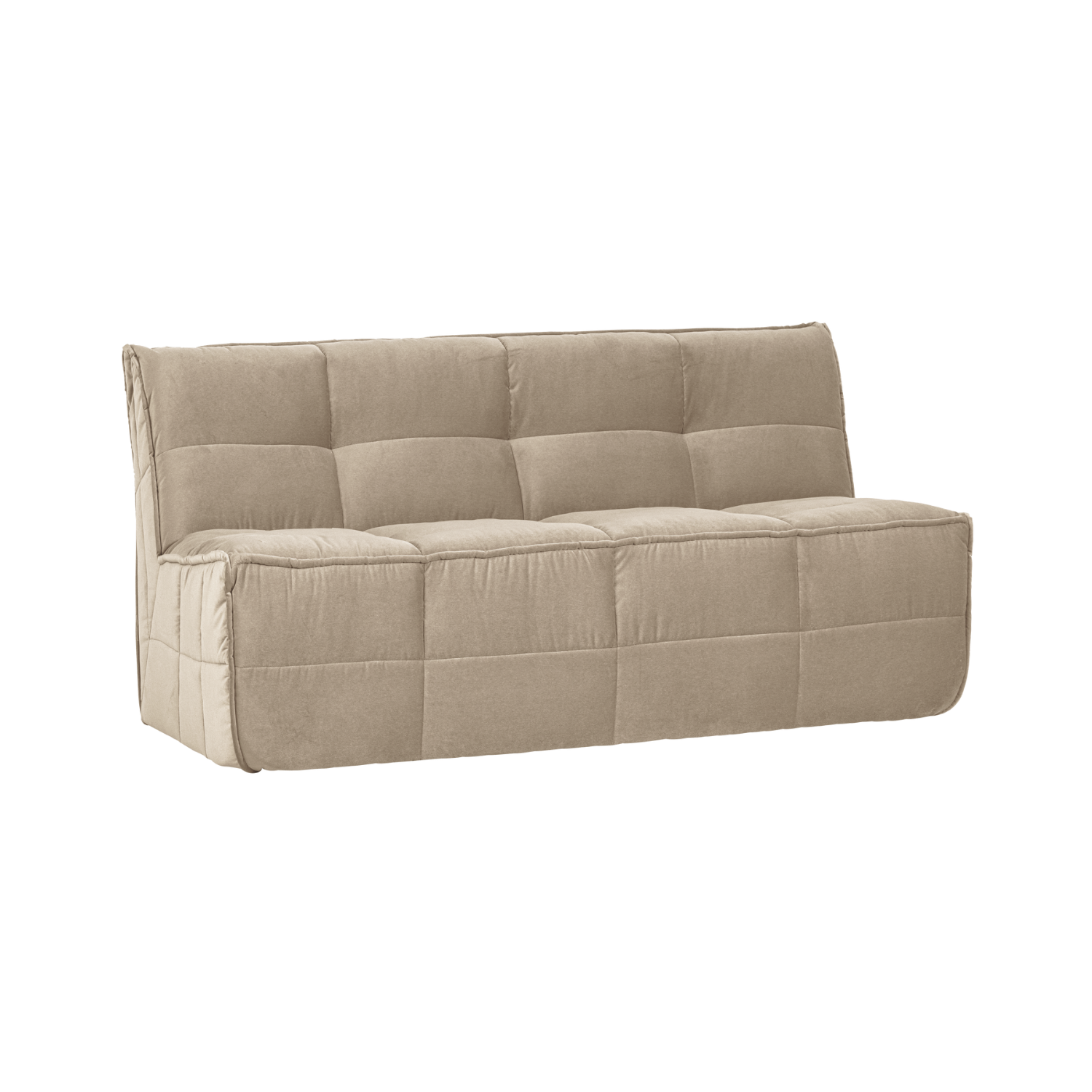 Velvet Sofa CLUSTER BENCH - 3-Seater Module in Sand