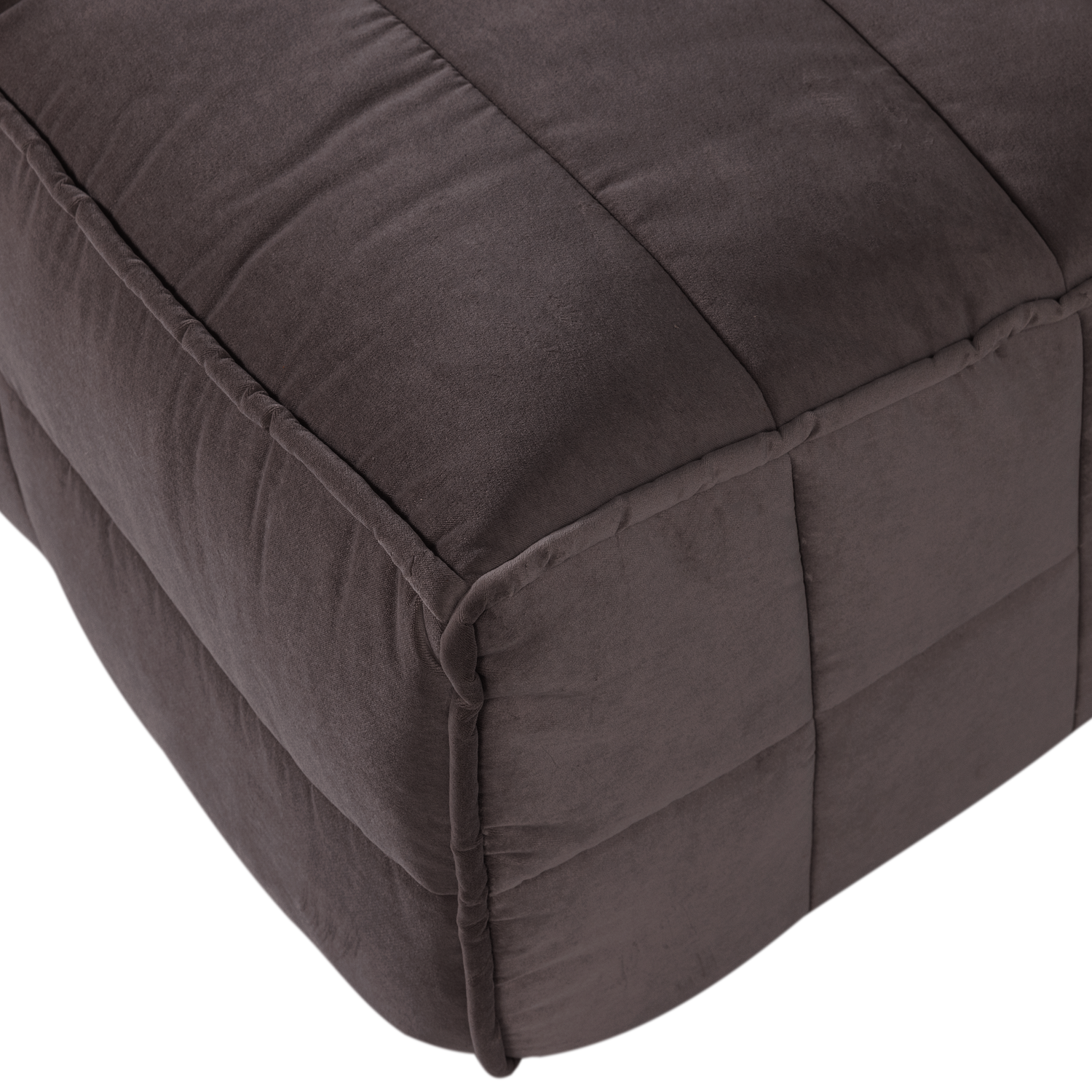 Velvet Sofa CLUSTER BENCH - 3-Seater Module in Chocolate