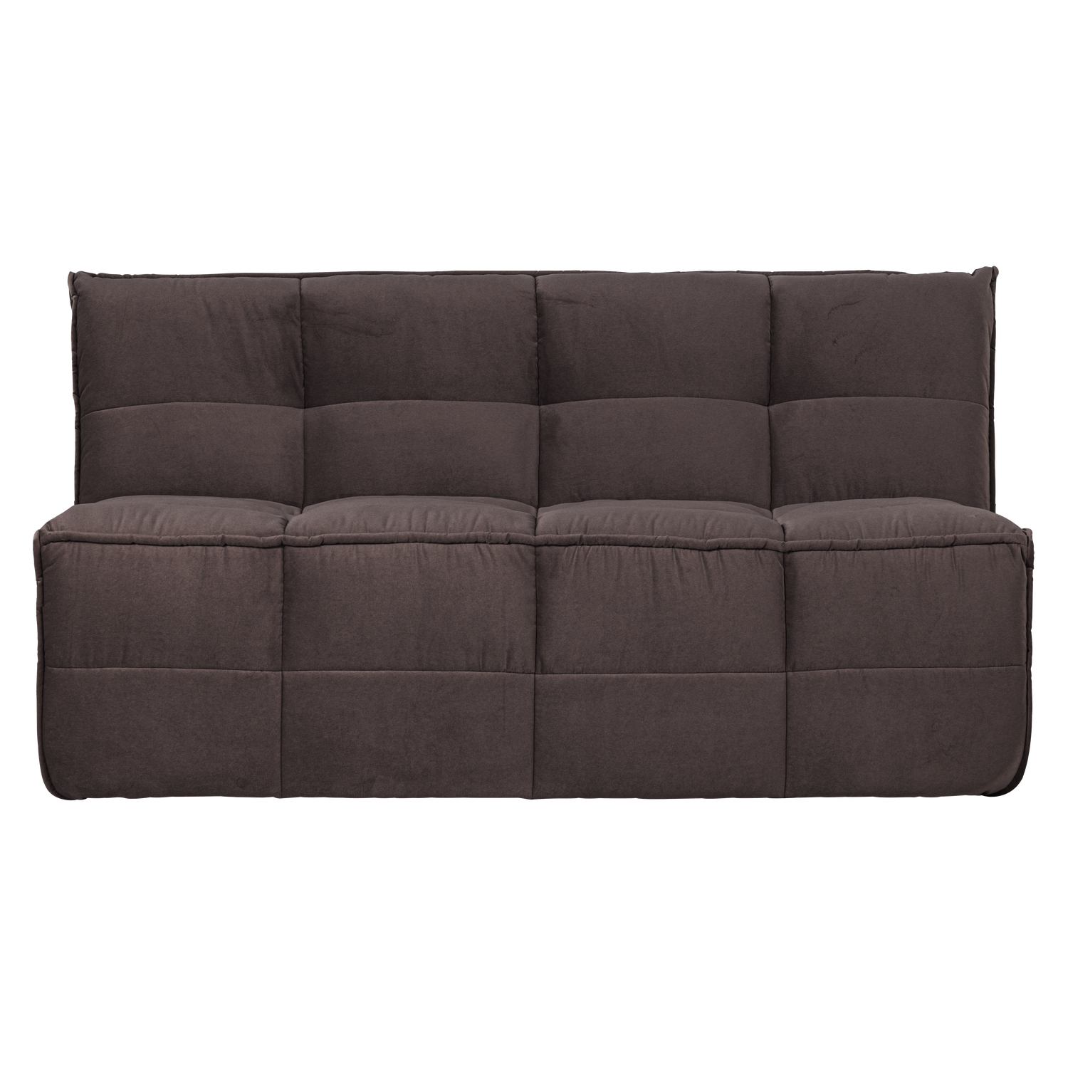 Velvet Sofa CLUSTER BENCH - 3-Seater Module in Chocolate