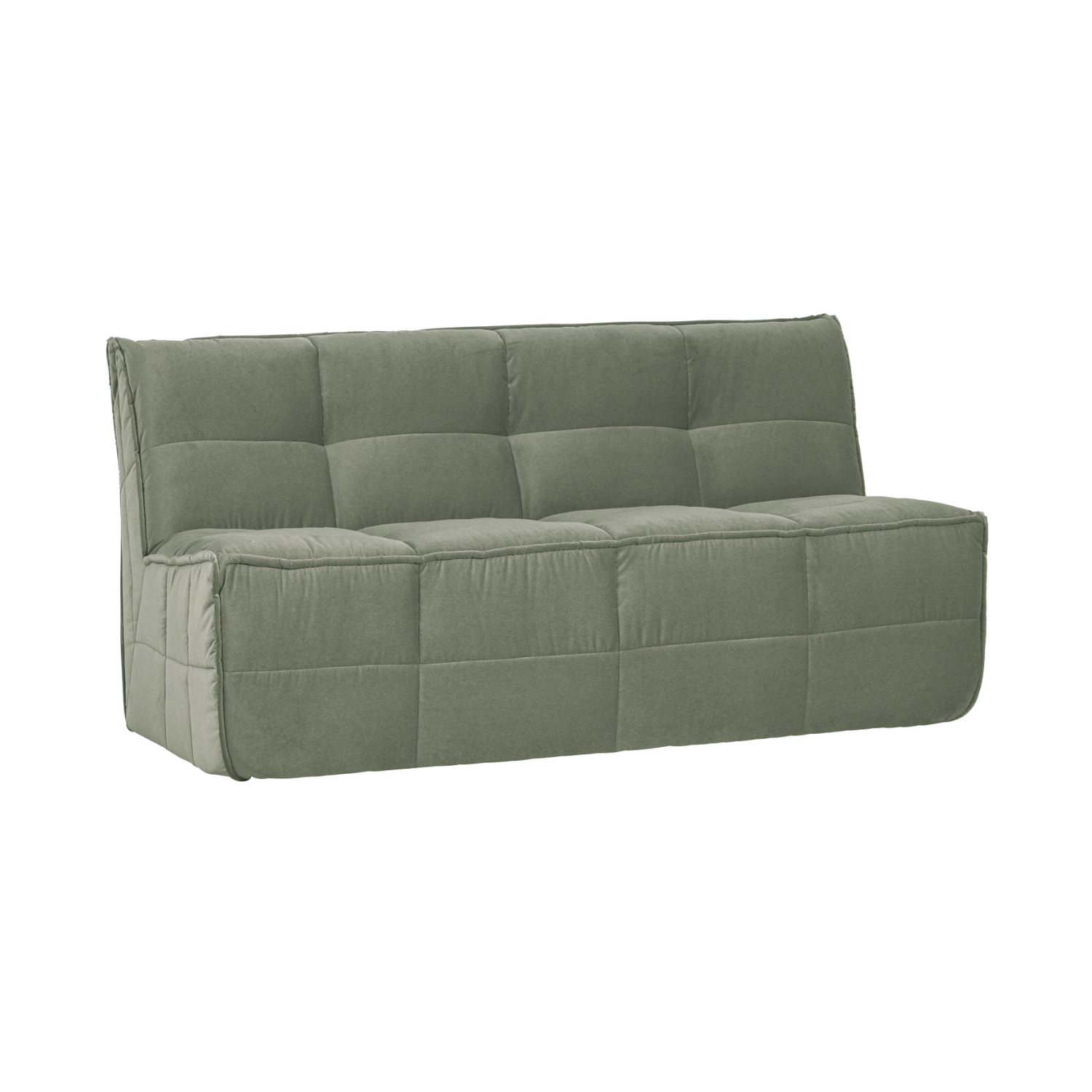 Velvet Sofa CLUSTER BENCH - 3-Seater Module in Pistachio