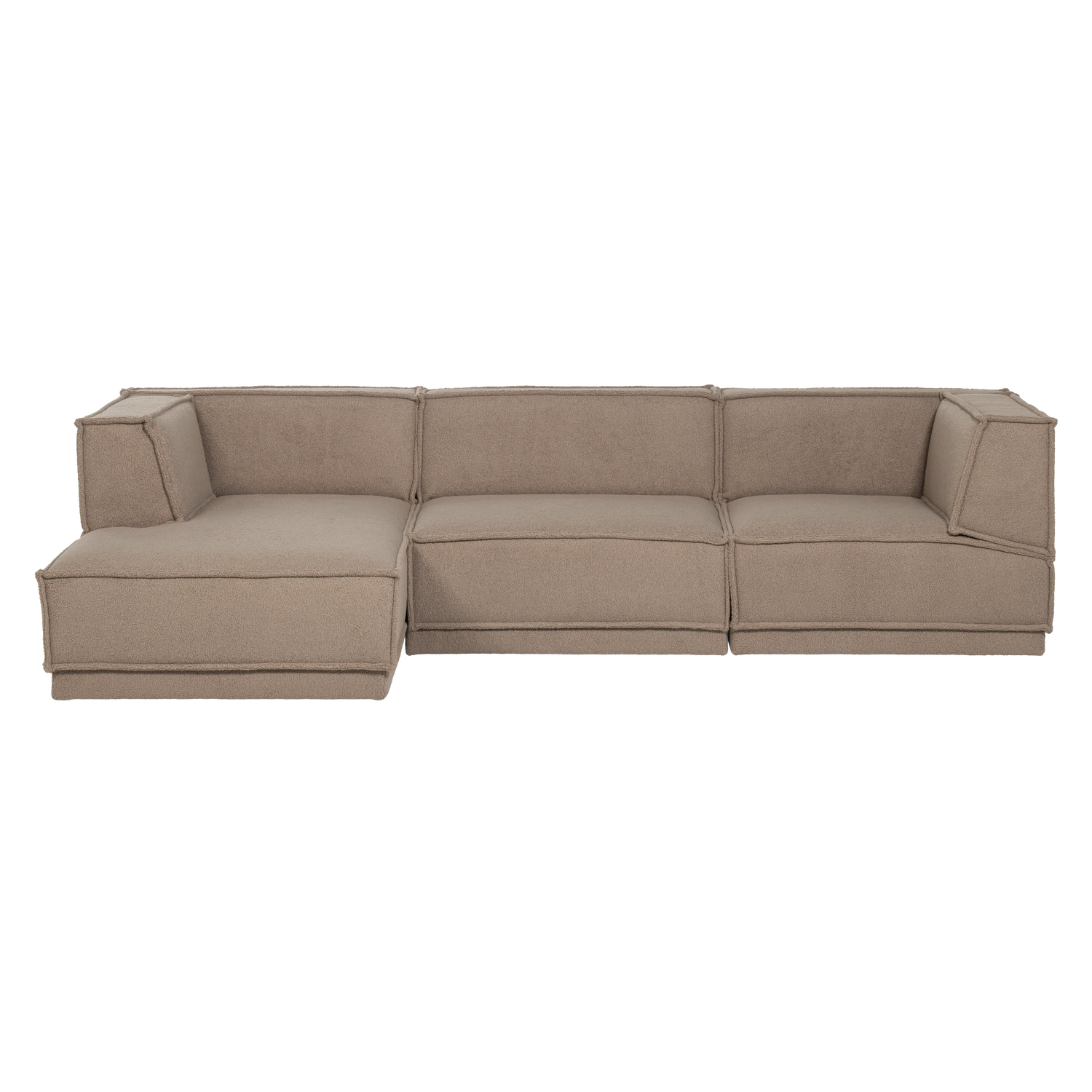 Beige Schafwolle MANU linksseitige Eckcouch
